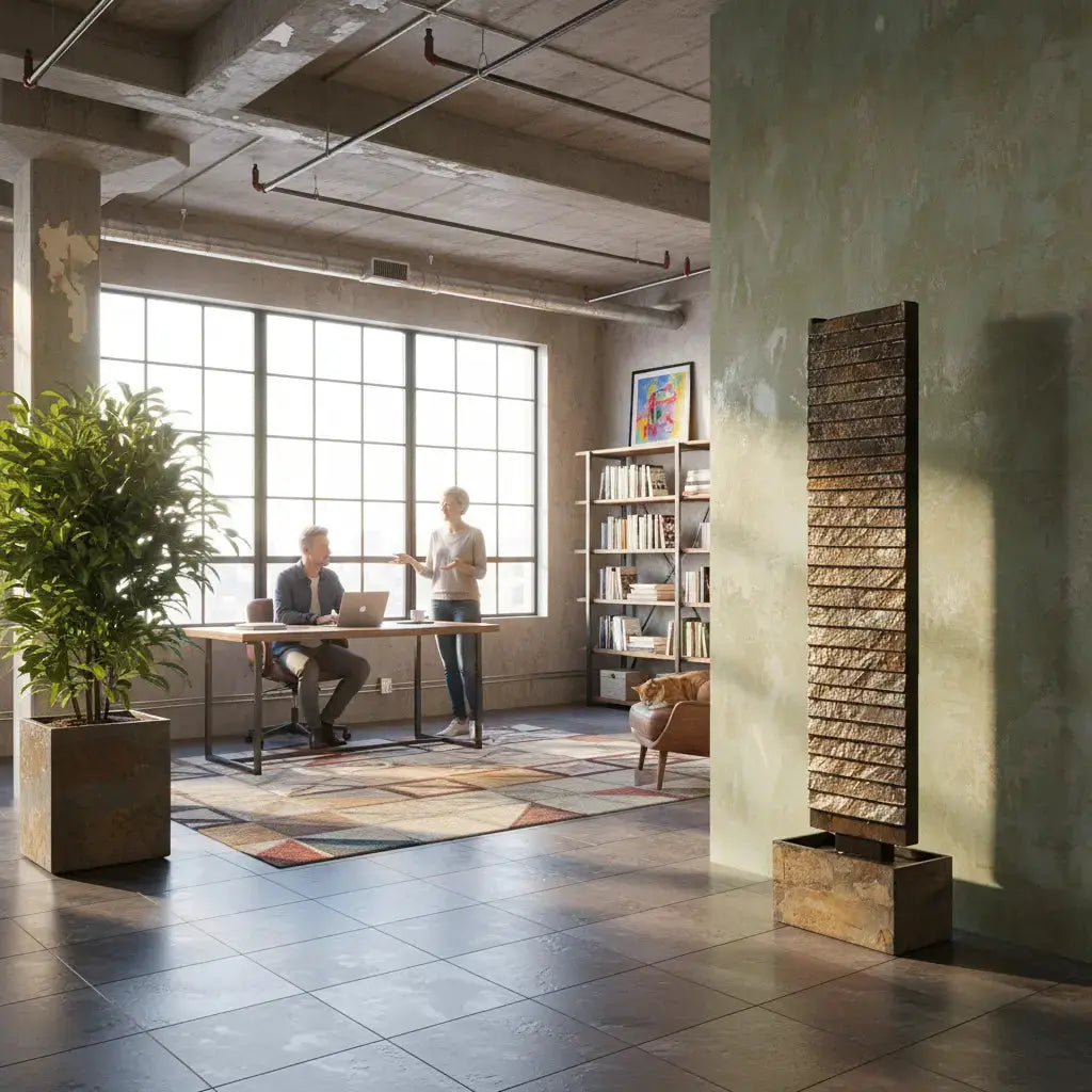 AVA L – Grosse Wasserwand Schiefer 130 cm Braun - CLIMAQUA