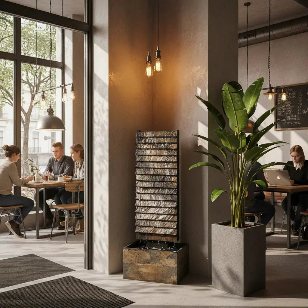 AVA M – Mittelgrosse Wasserwand Schiefer 85 cm Braun - CLIMAQUA