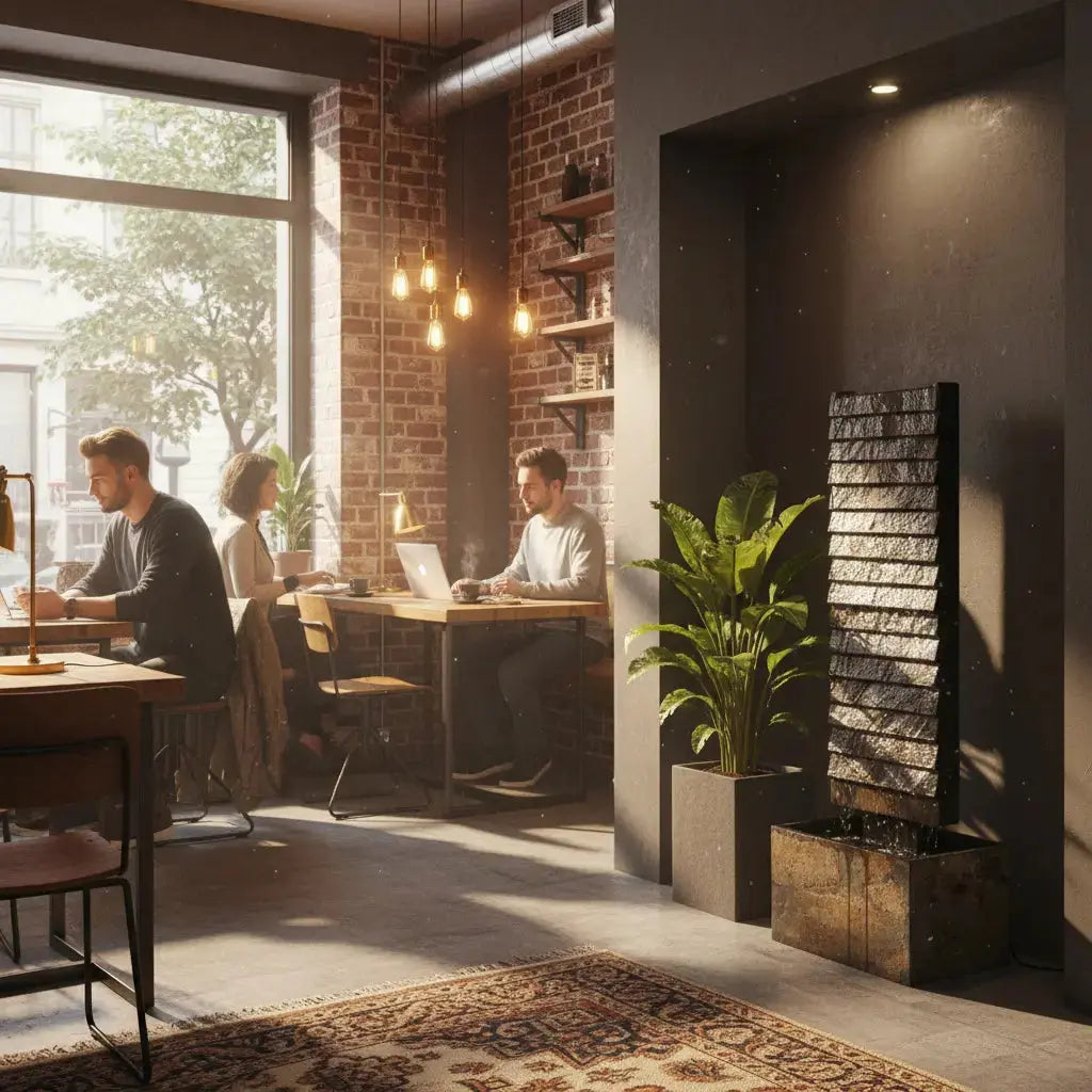 AVA M – Mittelgrosse Wasserwand Schiefer 85 cm Braun - CLIMAQUA