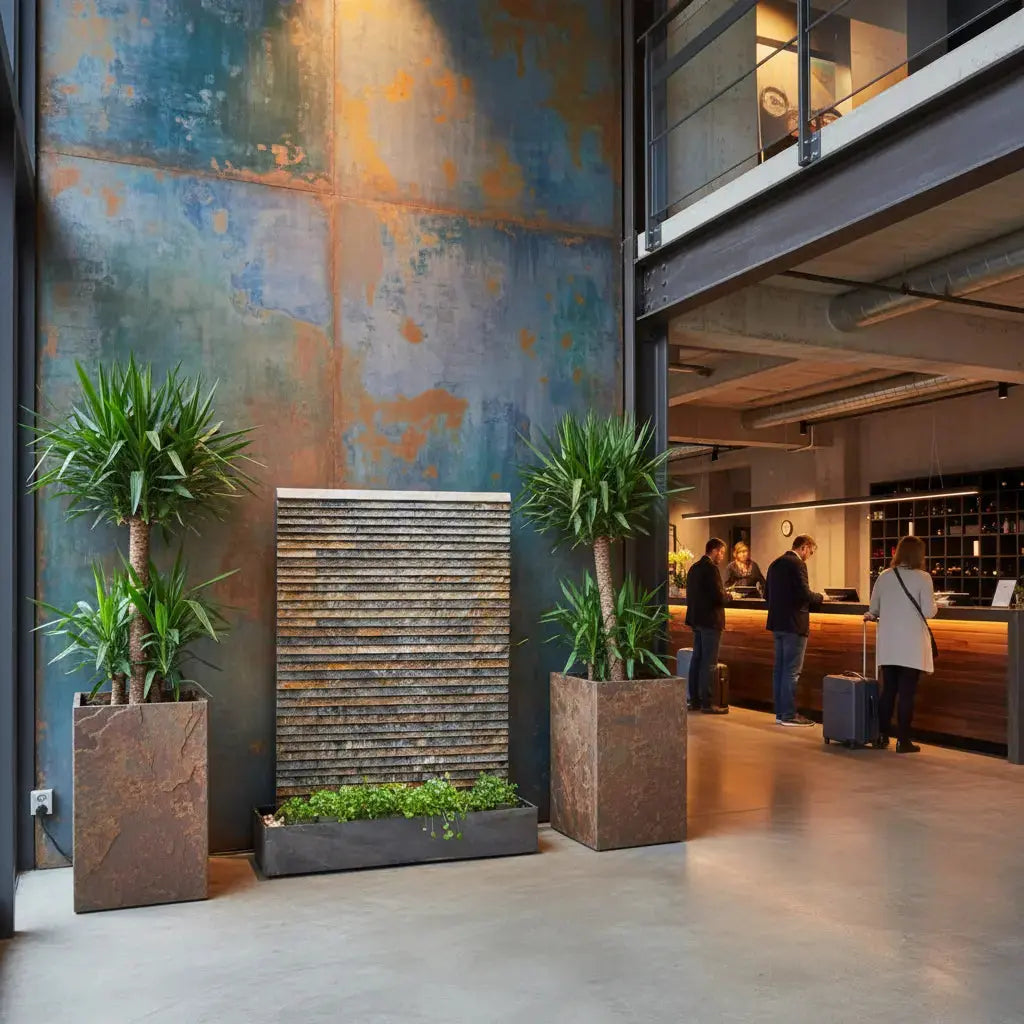 AVA WALL XXL – Luxuriöse Wasserwand Schiefer Braun 160 cm - CLIMAQUA