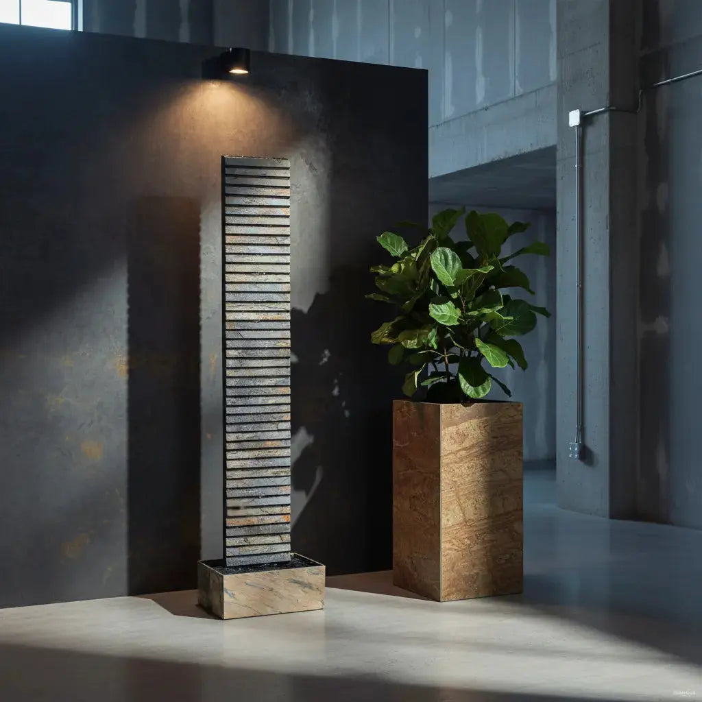 AVA XL – Hohe Wasserwand Schiefer 2m Braun - CLIMAQUA (KI-Inhalte)