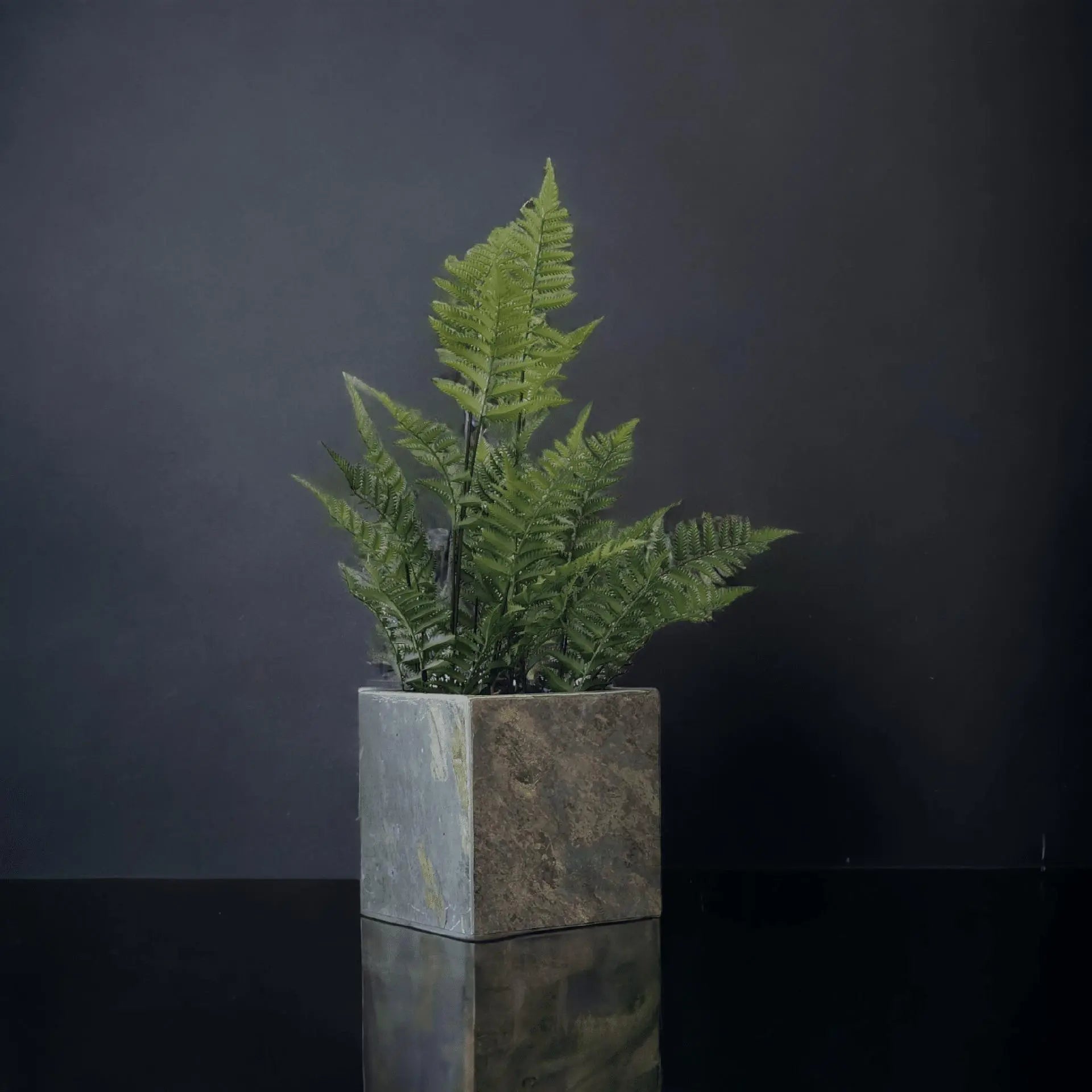 Blumentopf Eckig Outdoor 30 cm Schiefer Braun CUBI 30 Rusty - CLIMAQUA