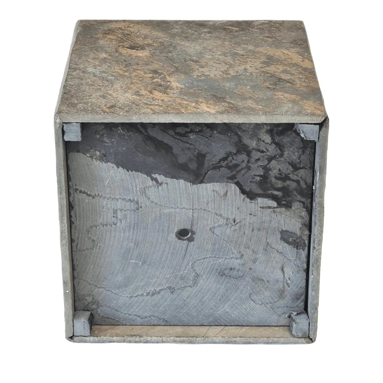 Blumentopf Eckig Outdoor 30 cm Schiefer Braun CUBI 30 Rusty - CLIMAQUA