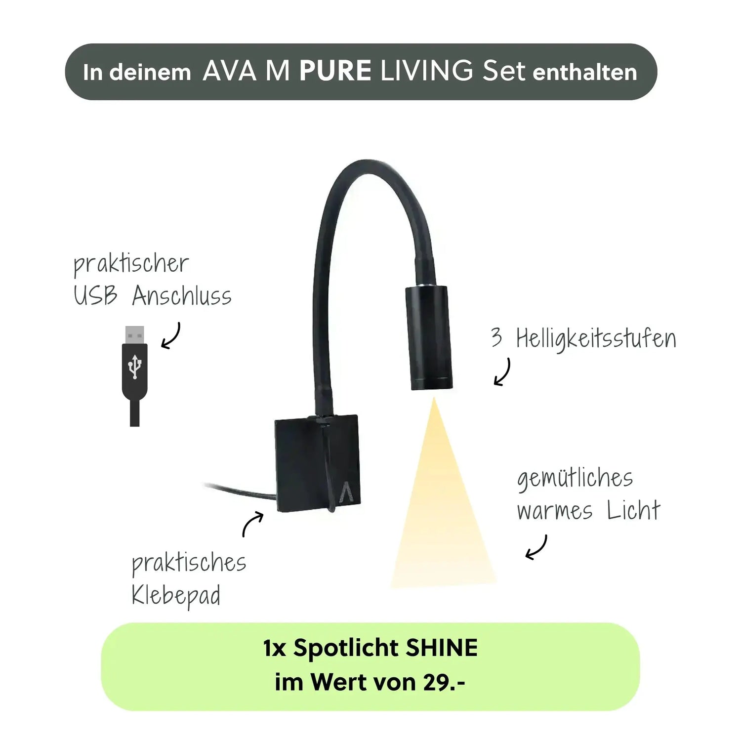 Wasserwand AVA M PURE LIVING Set - CLIMAQUA