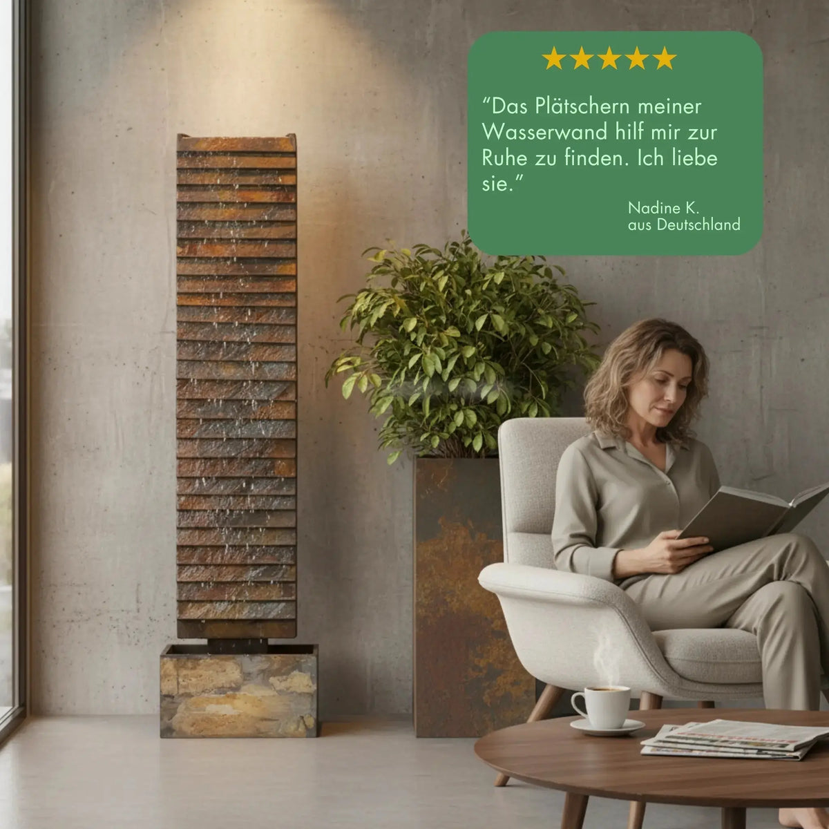 Wasserwand AVA L PREMIUM LIVING Set - CLIMAQUA (KI-Inhalte)