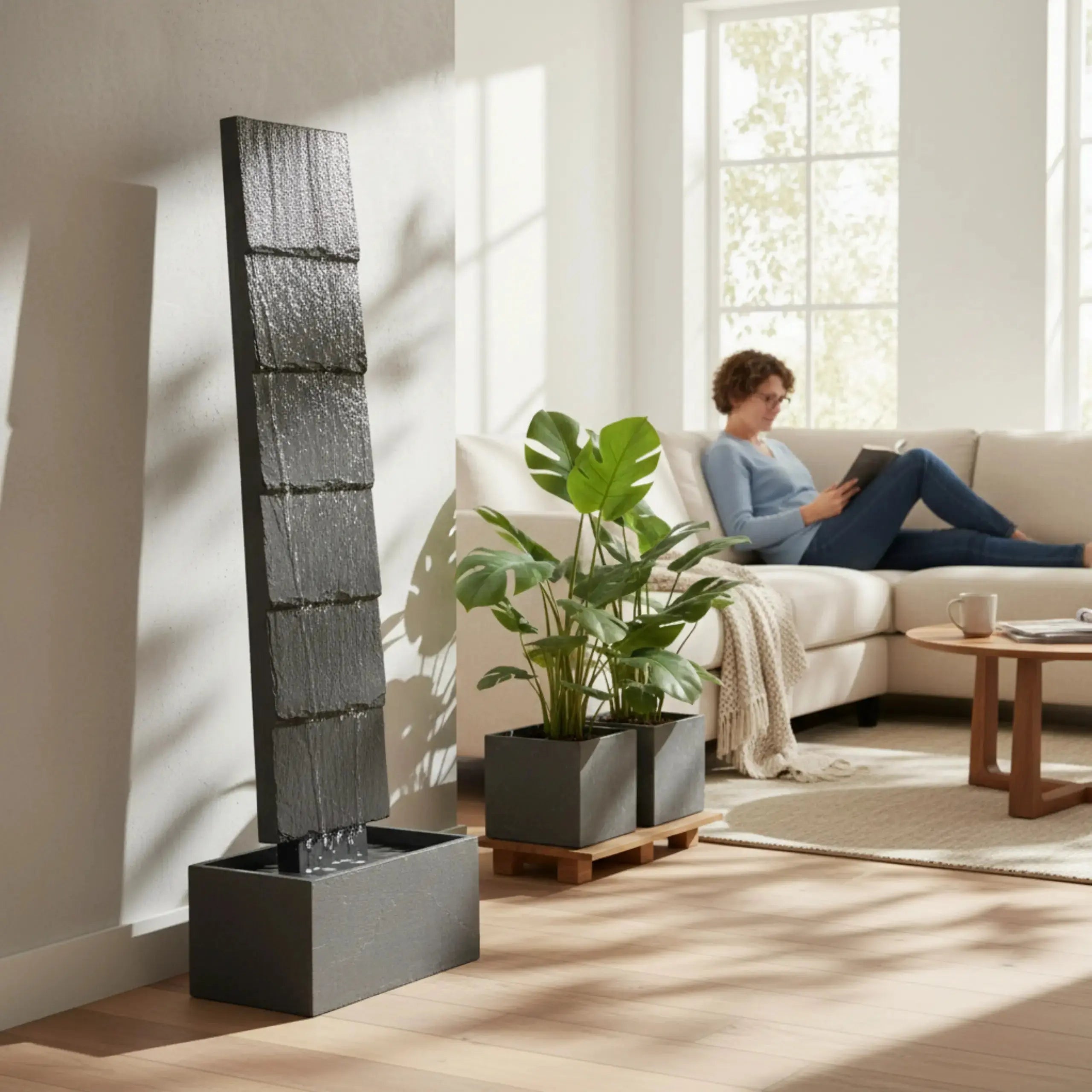 CLIMAQUA Fountains Waterwall VIO L Anthracite - CLIMAQUA