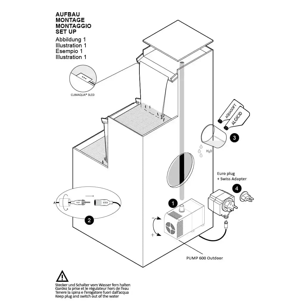 Gartenbrunnen KUBO PREMIUM LIVING Set - CLIMAQUA