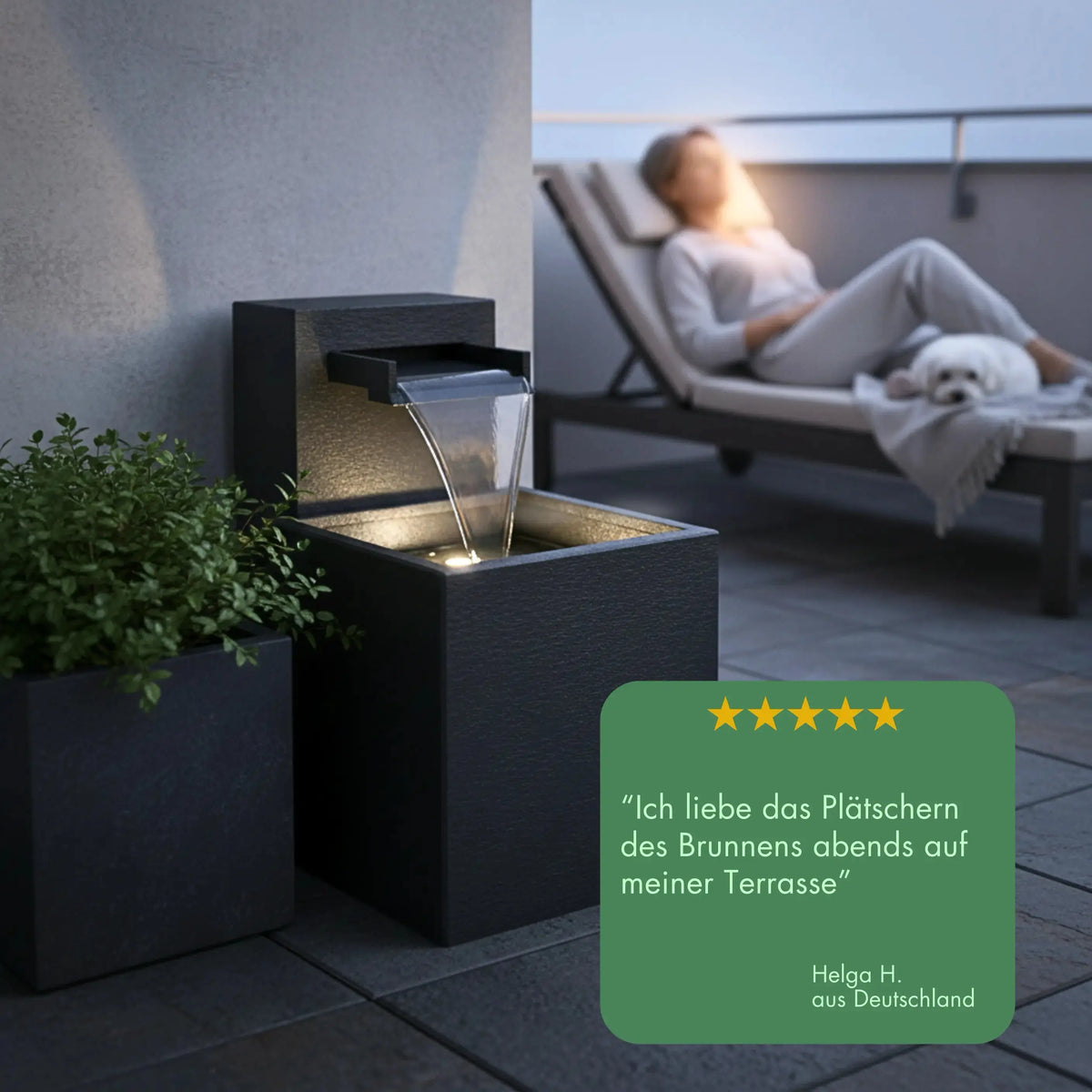 CLIMAQUA Fountains Waterwall Samui 40 Anthracite - CLIMAQUA