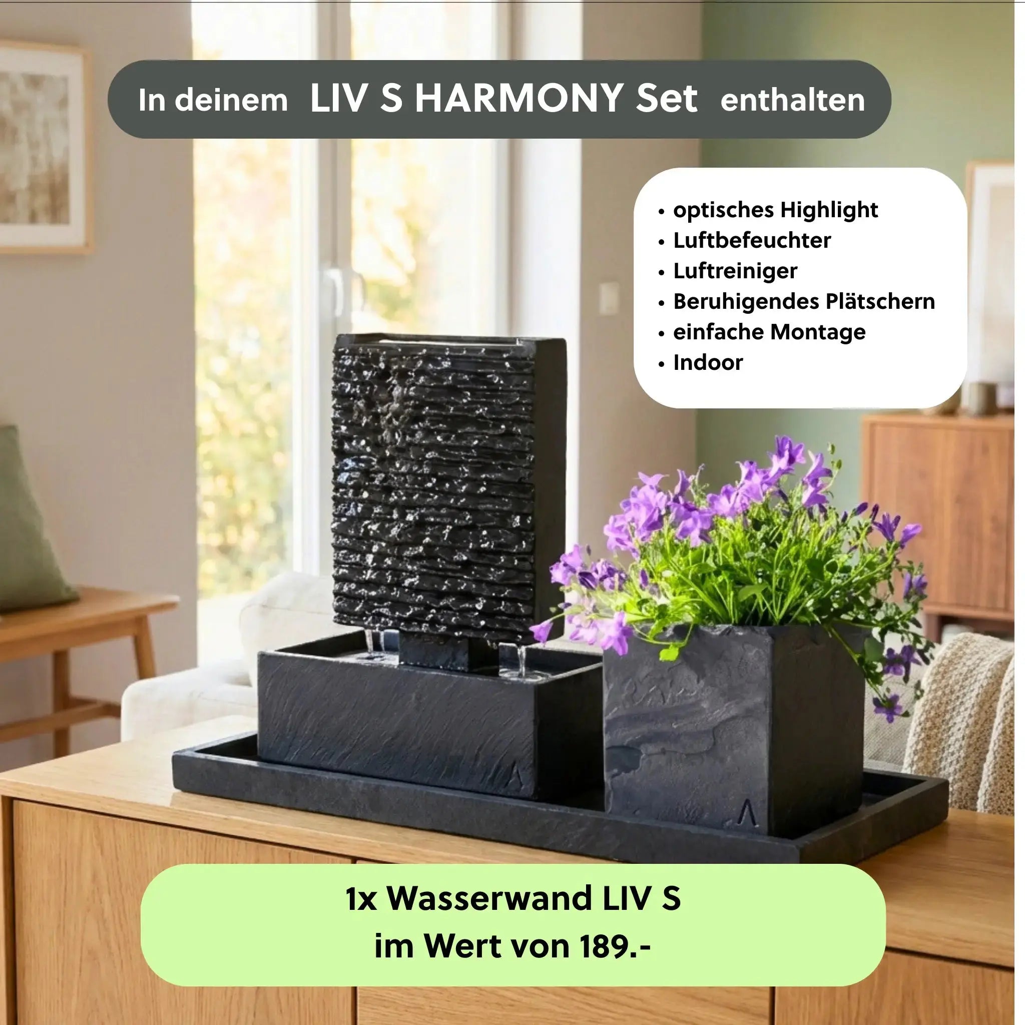 Kleine Wasserwand LIV S HARMONY Set - CLIMAQUA