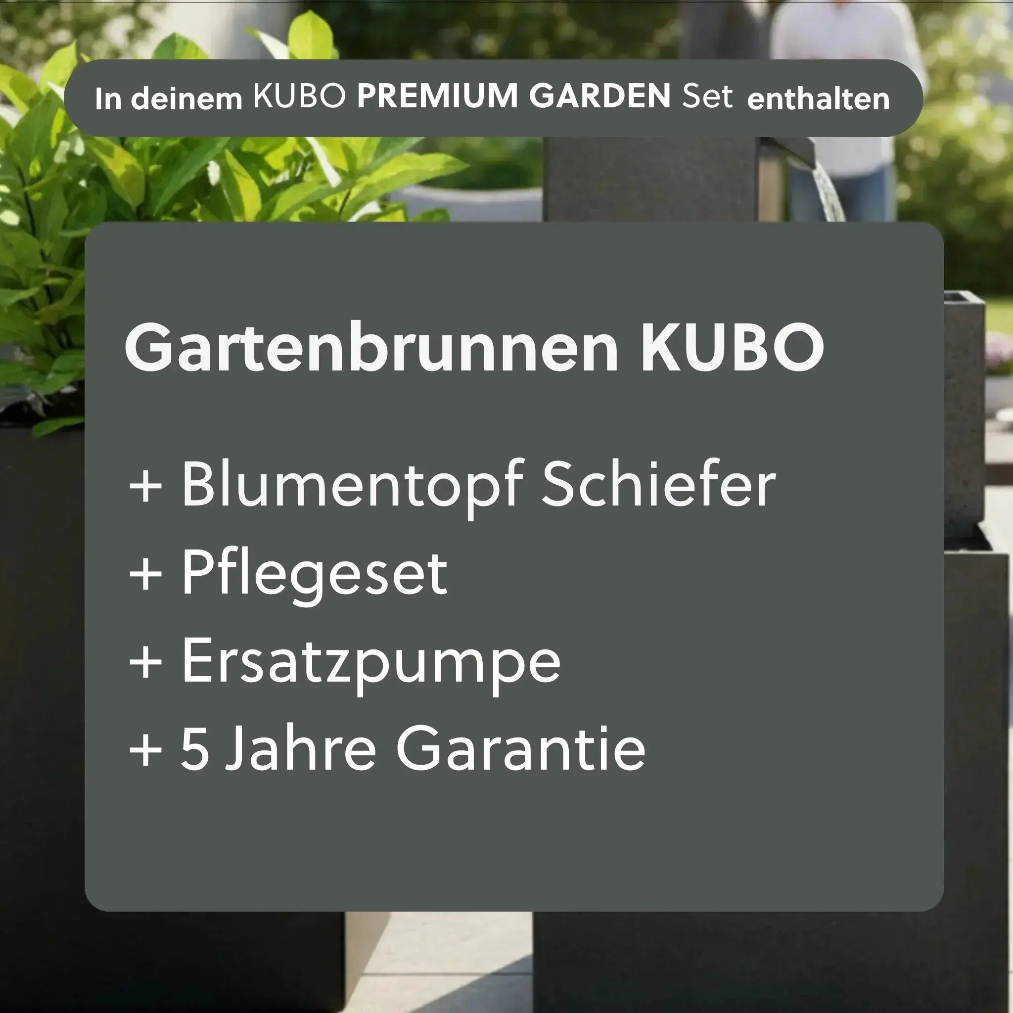 Gartenbrunnen KUBO PREMIUM LIVING Set - CLIMAQUA