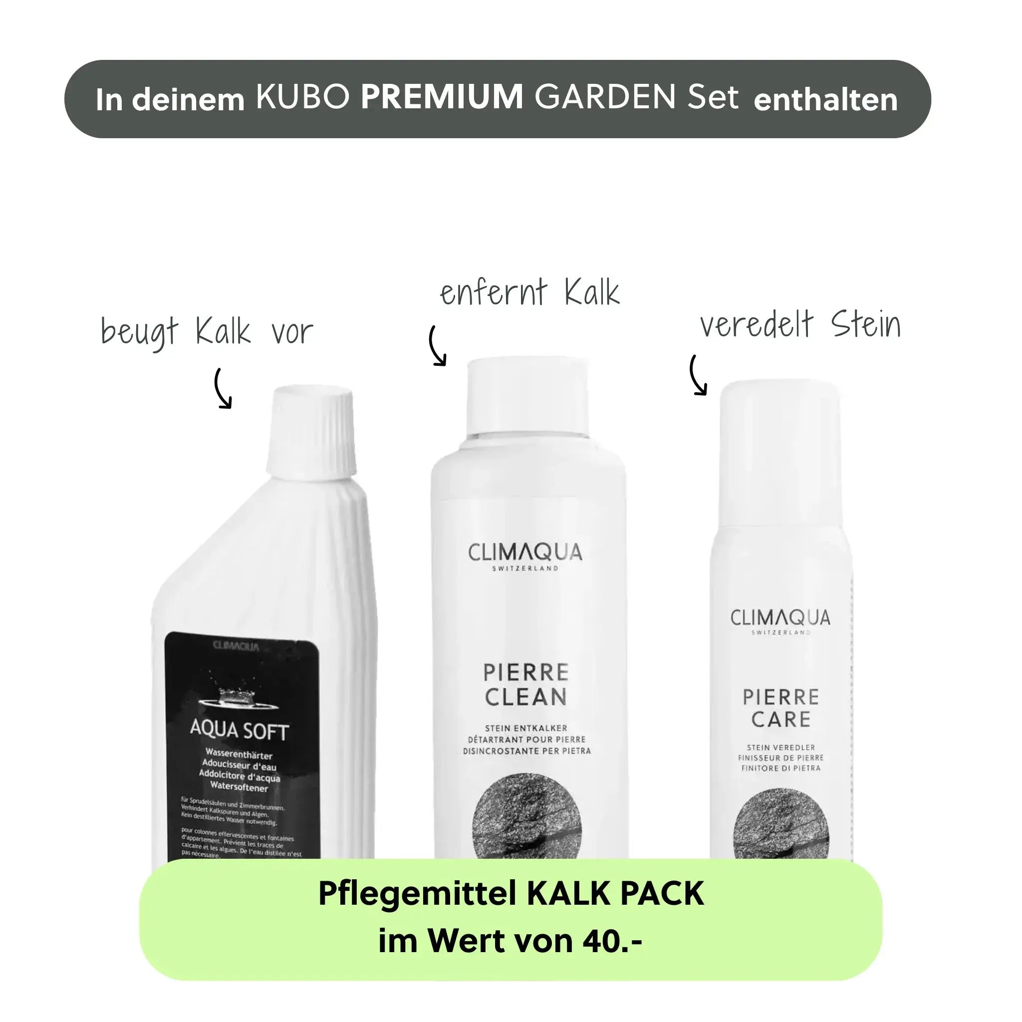 Gartenbrunnen KUBO PREMIUM LIVING Set - CLIMAQUA
