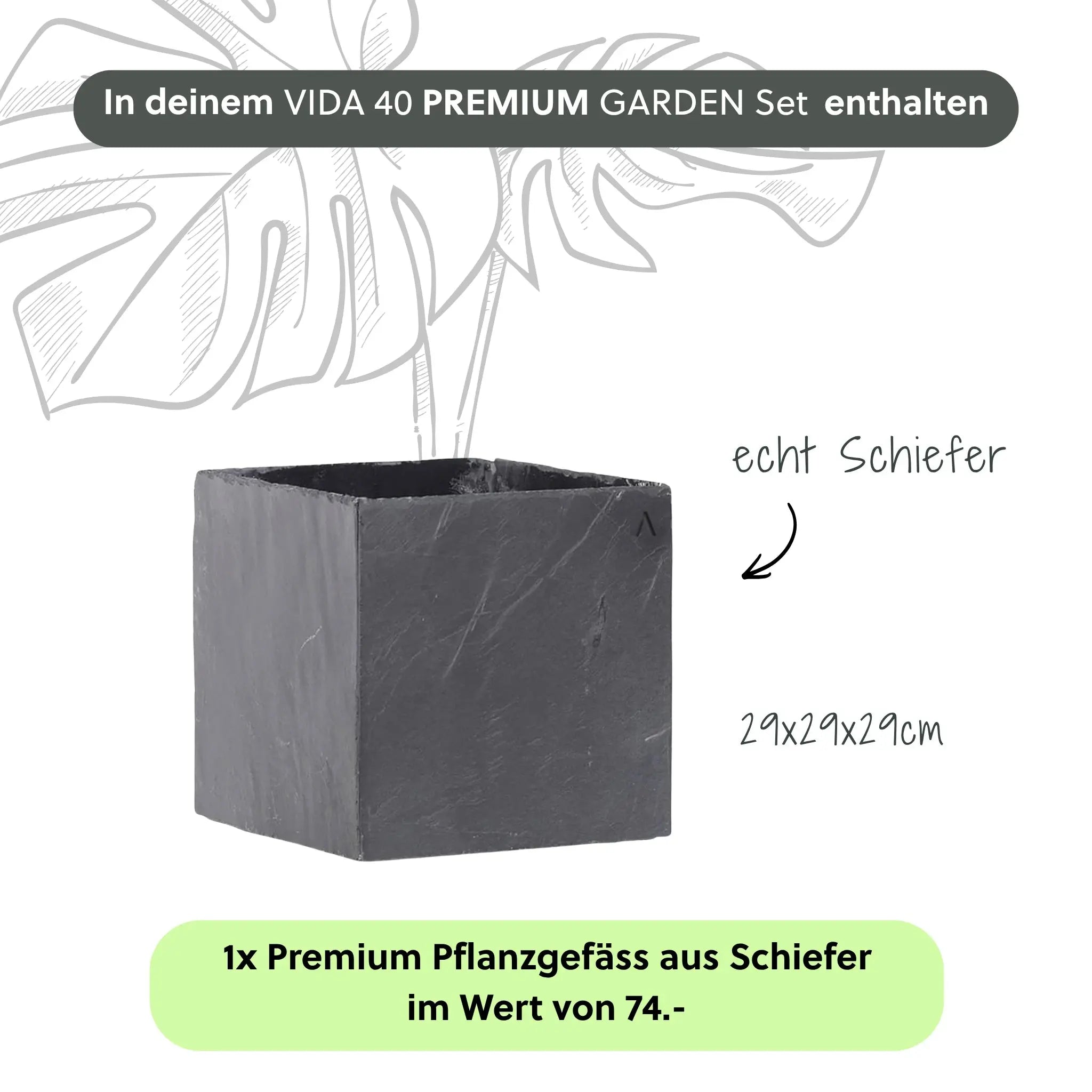 Gartenbrunnen VIDA 40 PREMIUM GARDEN Set Anthrazit - CLIMAQUA