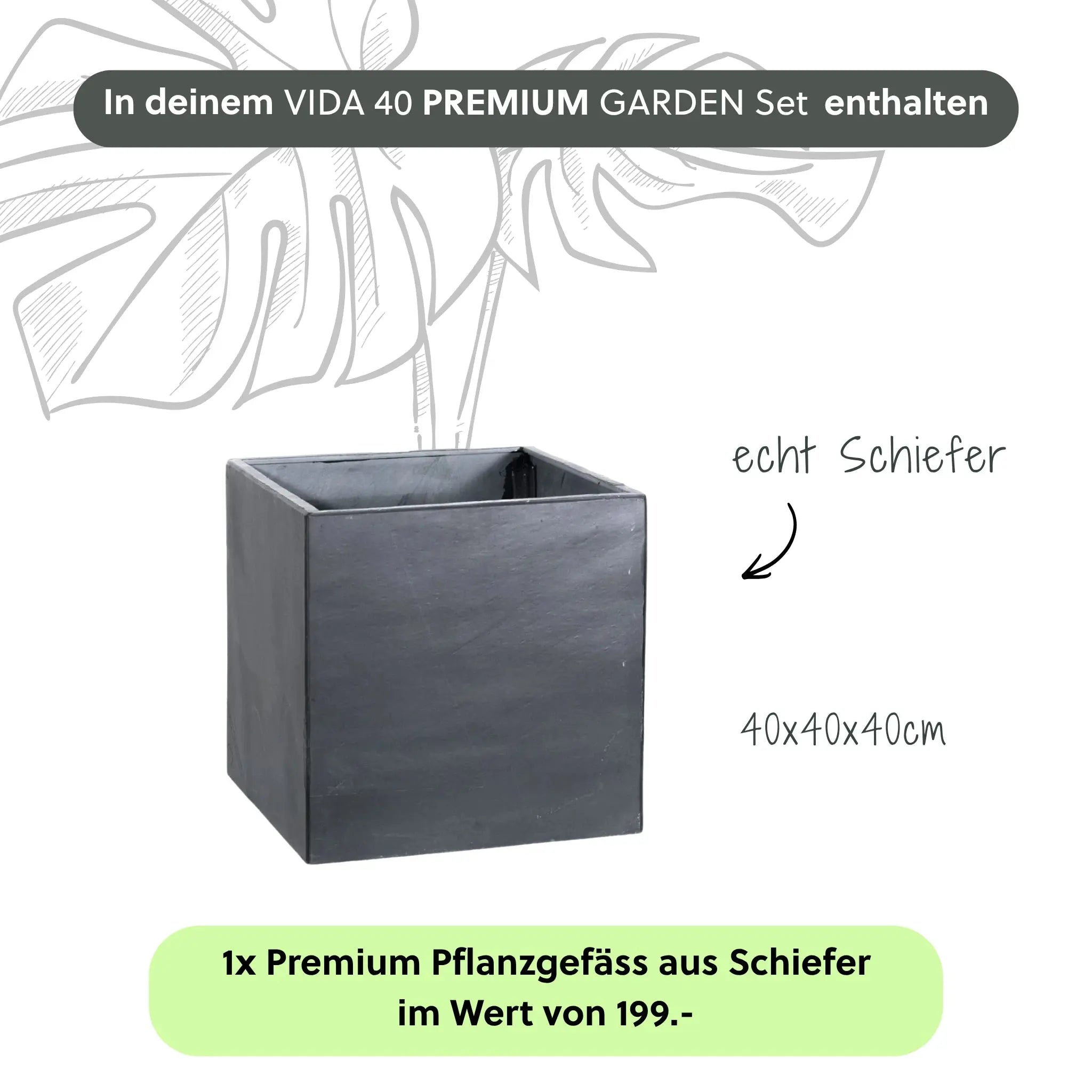 Gartenbrunnen VIDA 40 PREMIUM GARDEN Set Anthrazit - CLIMAQUA