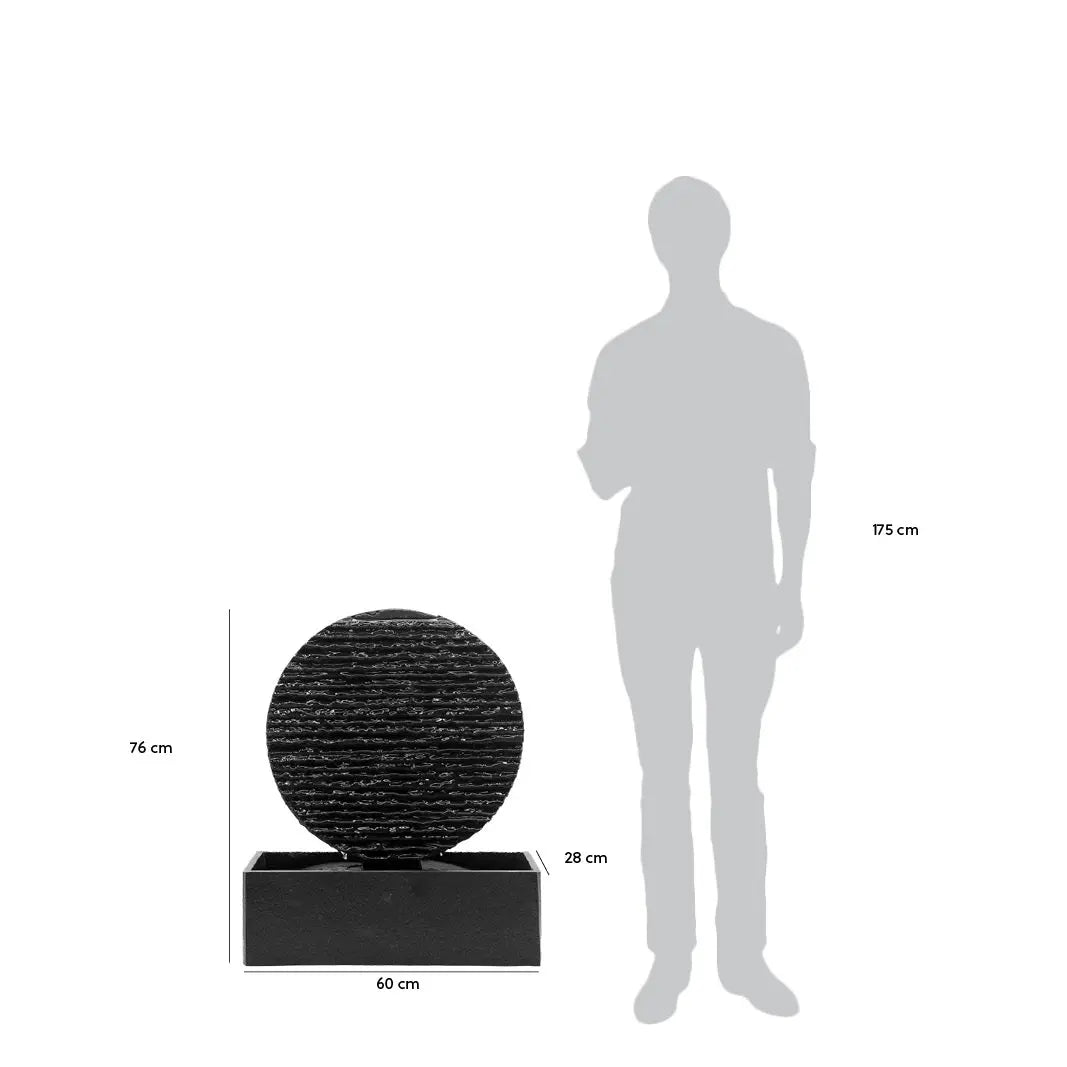 Grosser Zen Brunnen Kreis aus Schiefer AYO L - CLIMAQUA