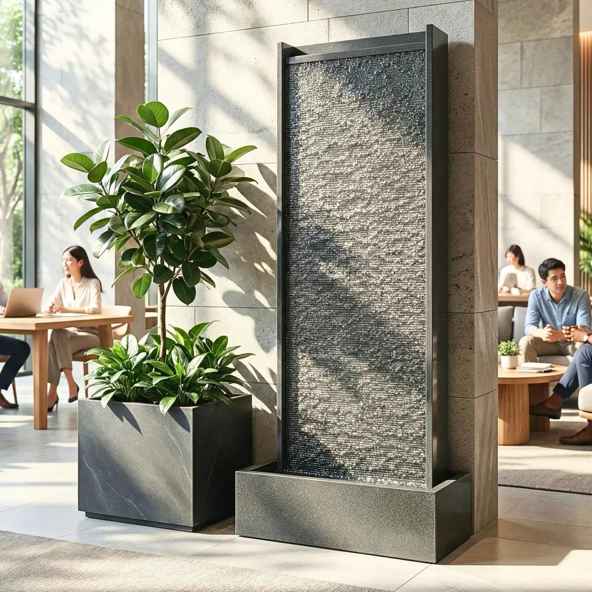 HARMONY – grosse Premium Wasserwand Granitstein, Indoor/Outdoor, 60×40×180 cm - CLIMAQUA (KI-Inhalte)