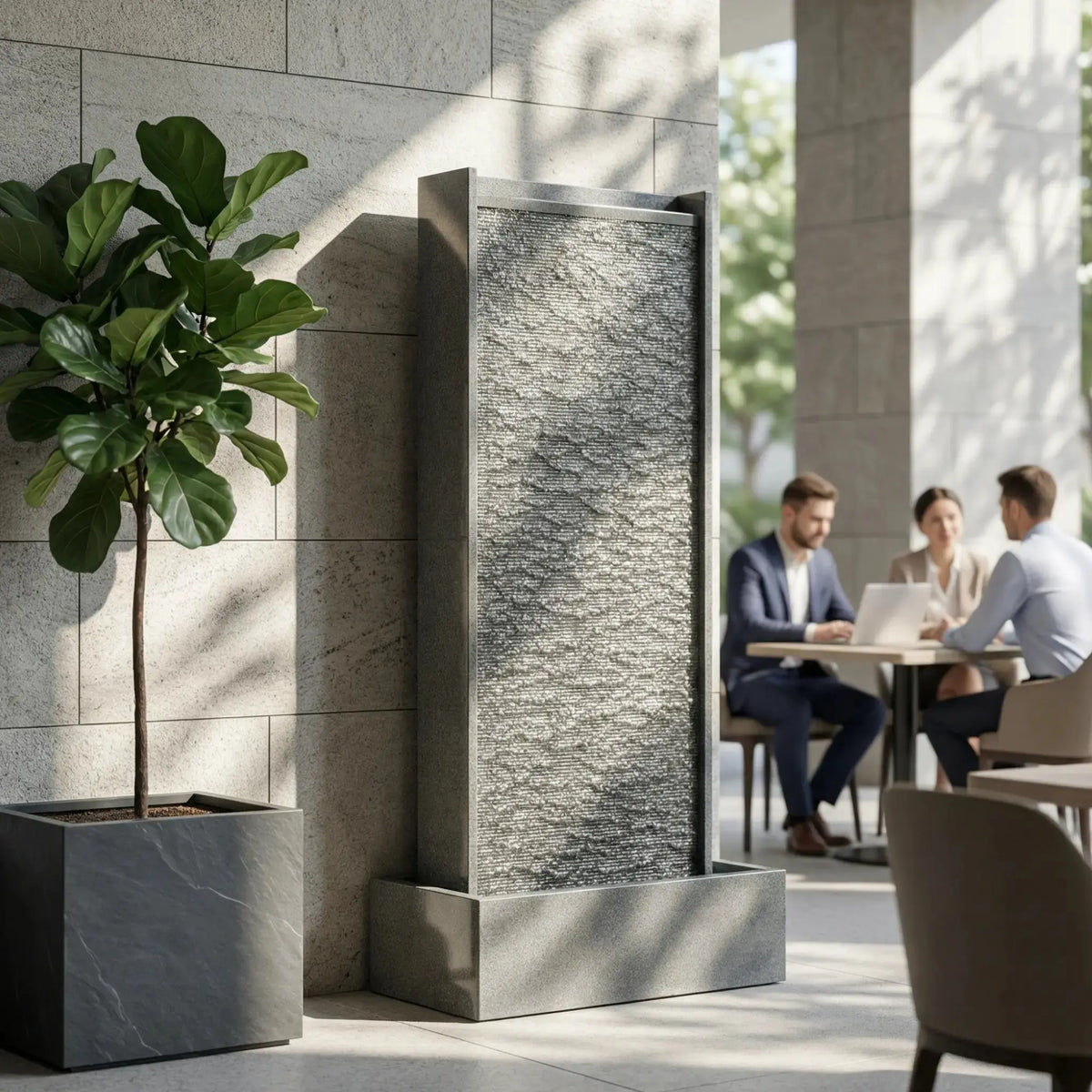 HARMONY – grosse Premium Wasserwand Granitstein, Indoor/Outdoor, 60×40×180 cm - CLIMAQUA (KI-Inhalte)