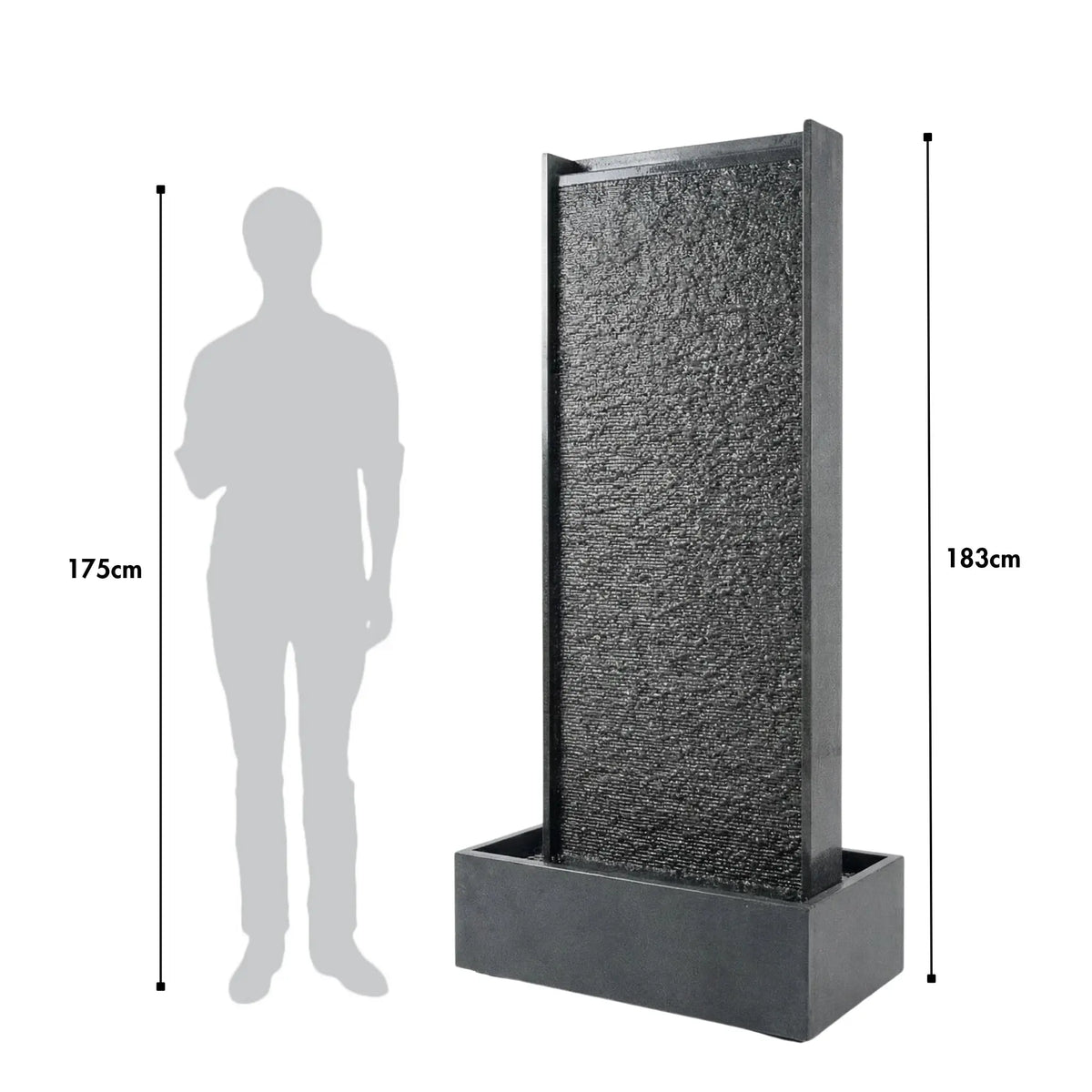 HARMONY – grosse Premium Wasserwand aus Granitstein, Indoor/Outdoor, 81×40×183 cm - CLIMAQUA