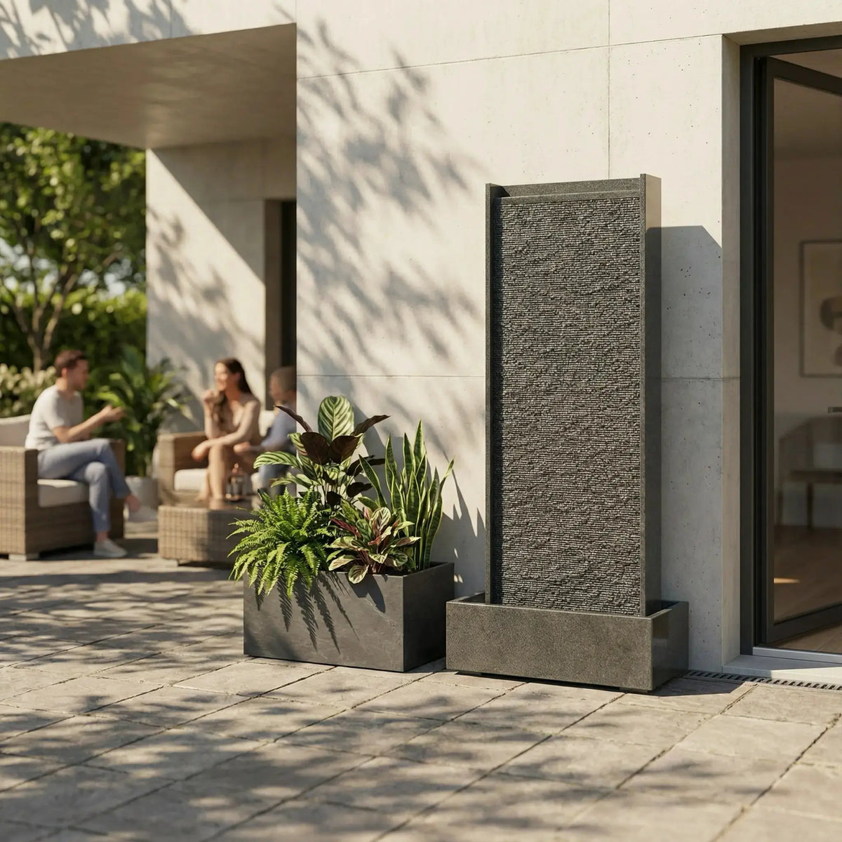 HARMONY – grosse Premium Wasserwand Granitstein, Indoor/Outdoor, 60×40×180 cm - CLIMAQUA (KI-Inhalte)
