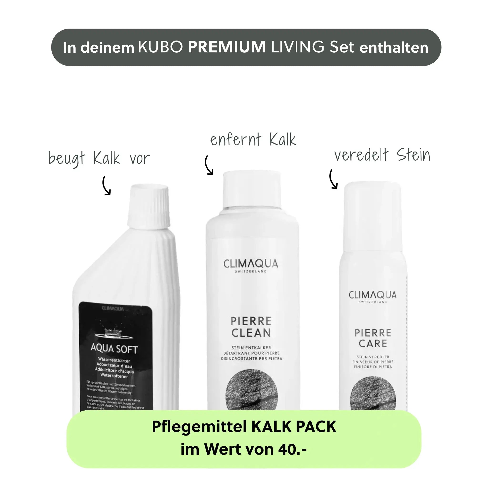 Gartenbrunnen KUBO PREMIUM LIVING Set - CLIMAQUA