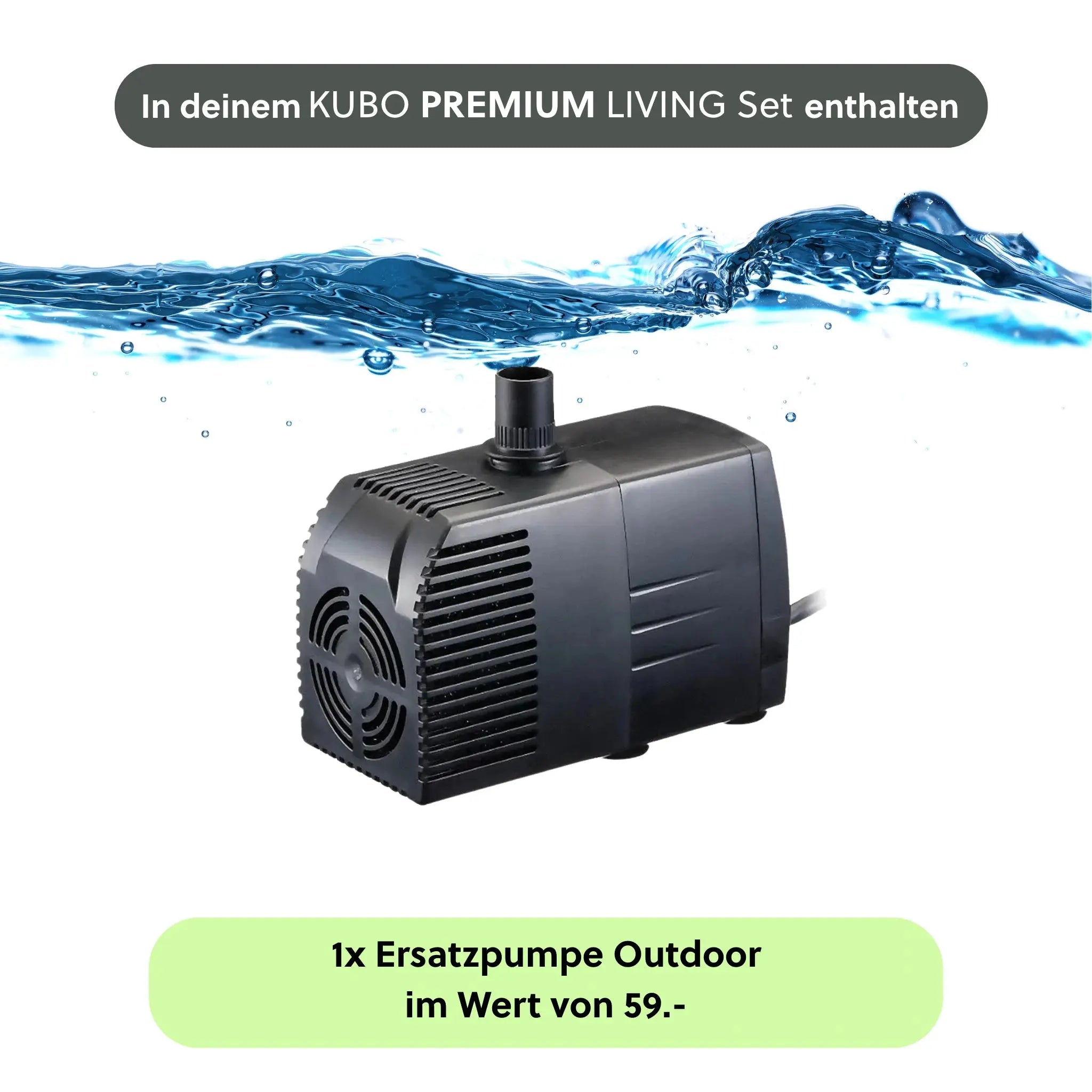 Gartenbrunnen KUBO PREMIUM LIVING Set - CLIMAQUA