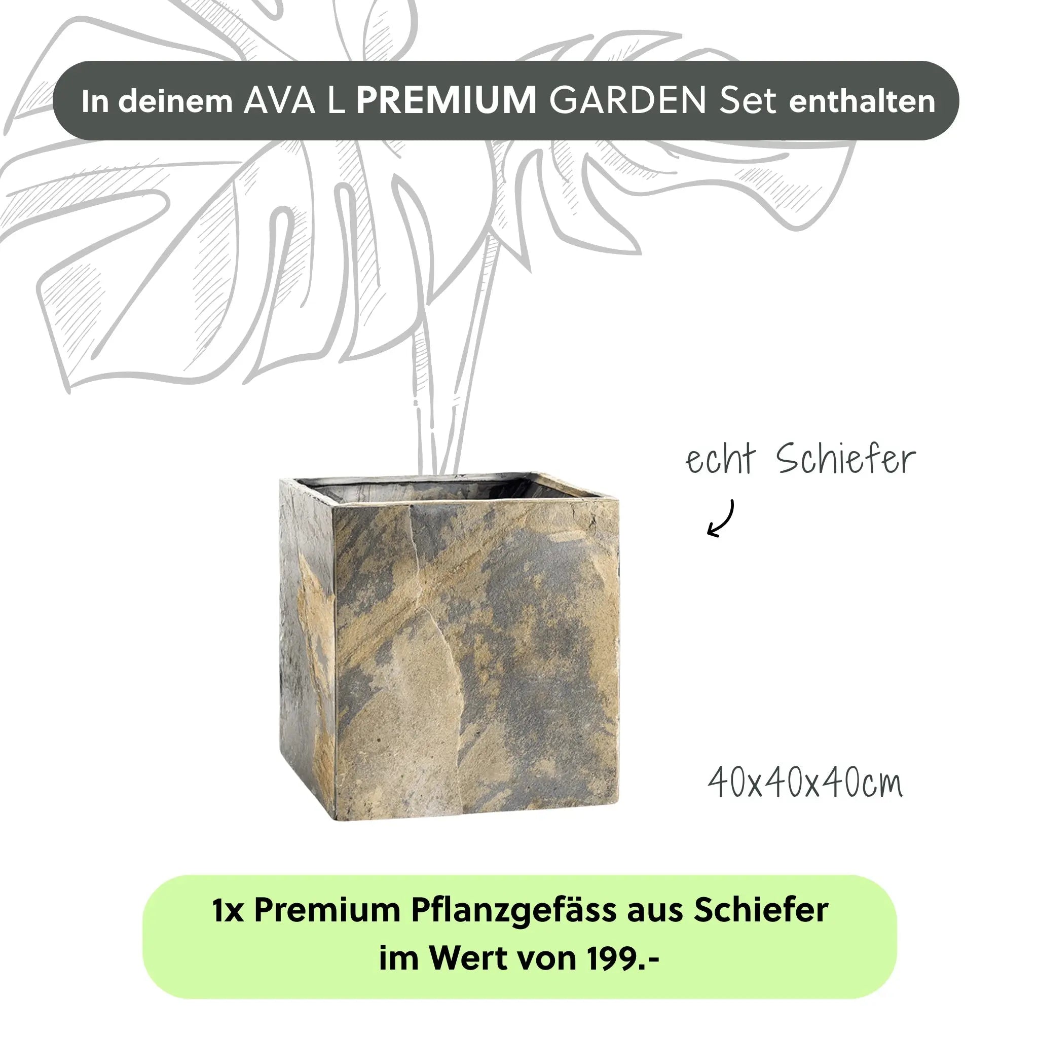 Wasserwand AVA L PREMIUM GARTEN Set - CLIMAQUA