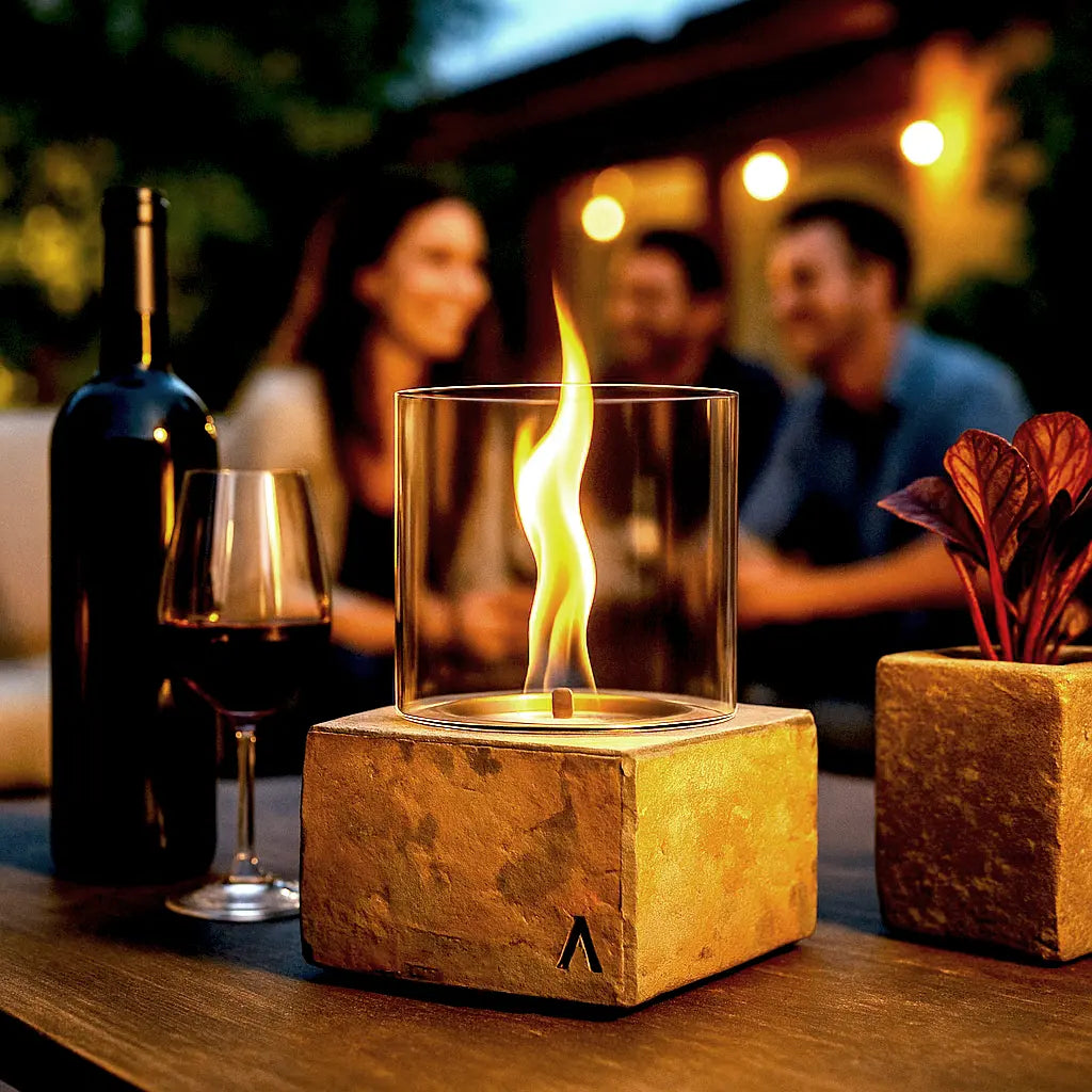 KLARA M RUSTY – Rustikales Tischfeuer aus Schiefer - CLIMAQUA