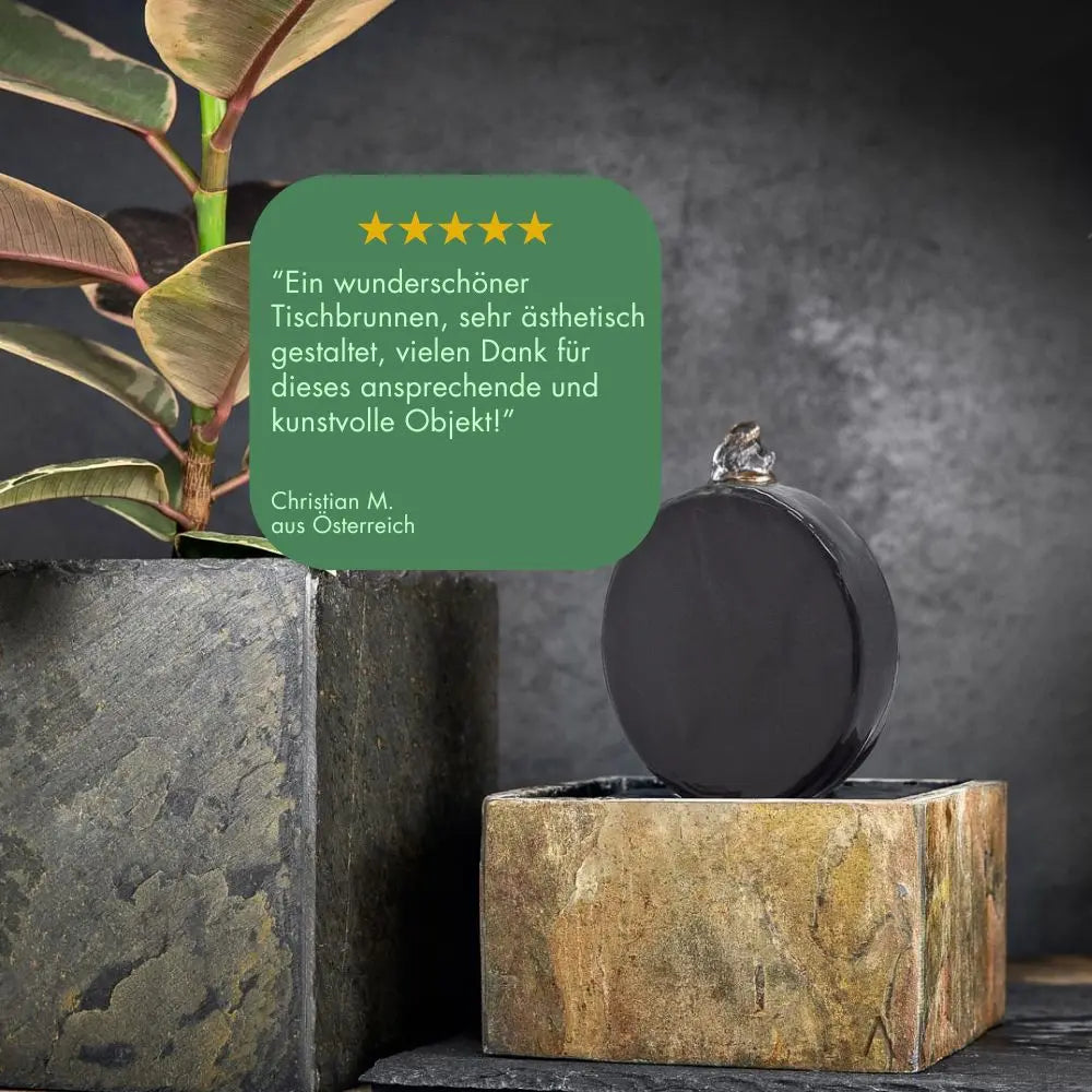 Kleiner Tischbrunnen Feng Shui aus Naturschiefer YUU - CLIMAQUA