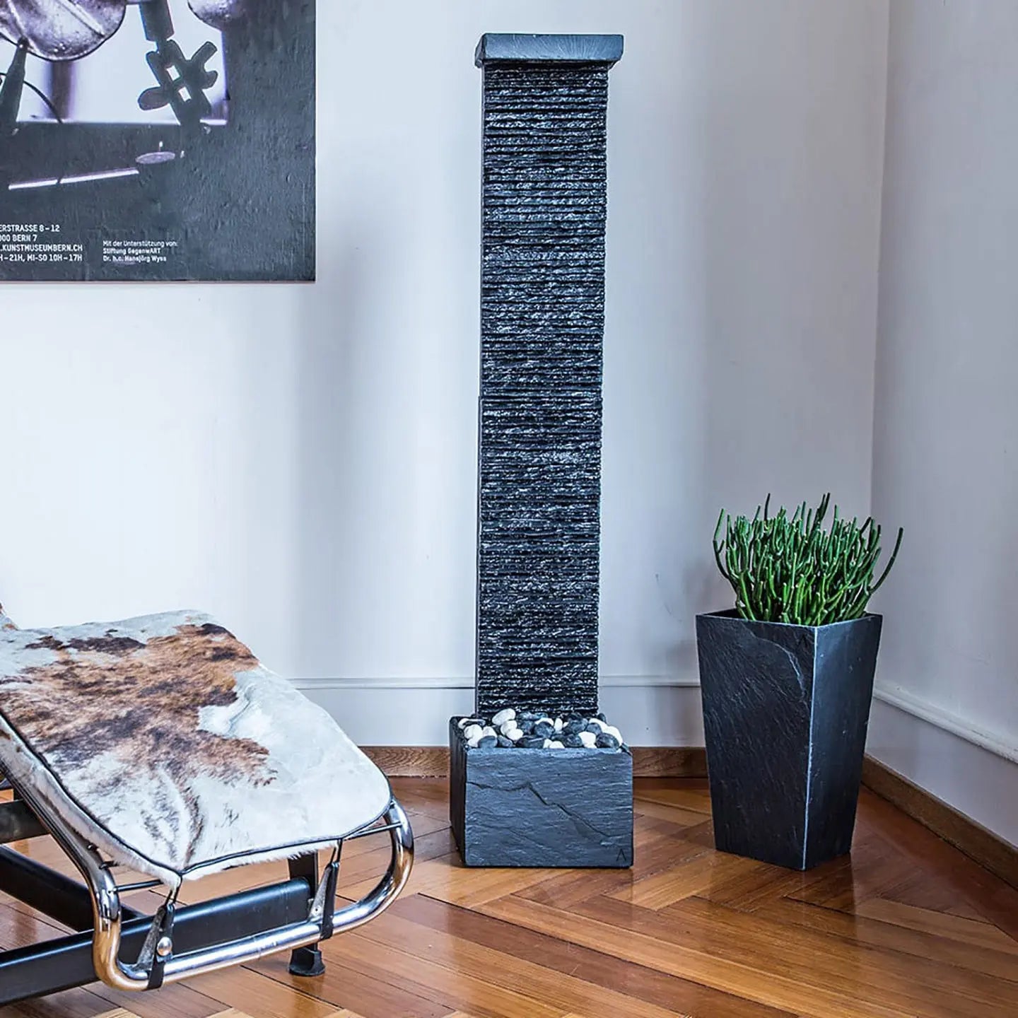 Konischer Übertopf 17 cm Schiefer STILO 17 Anthracite - CLIMAQUA