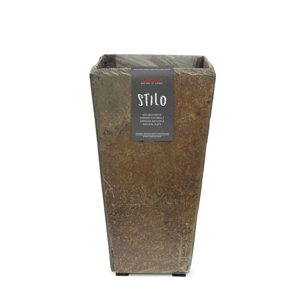 Konischer Übertopf 17 cm Schiefer STILO 21 Rusty - CLIMAQUA
