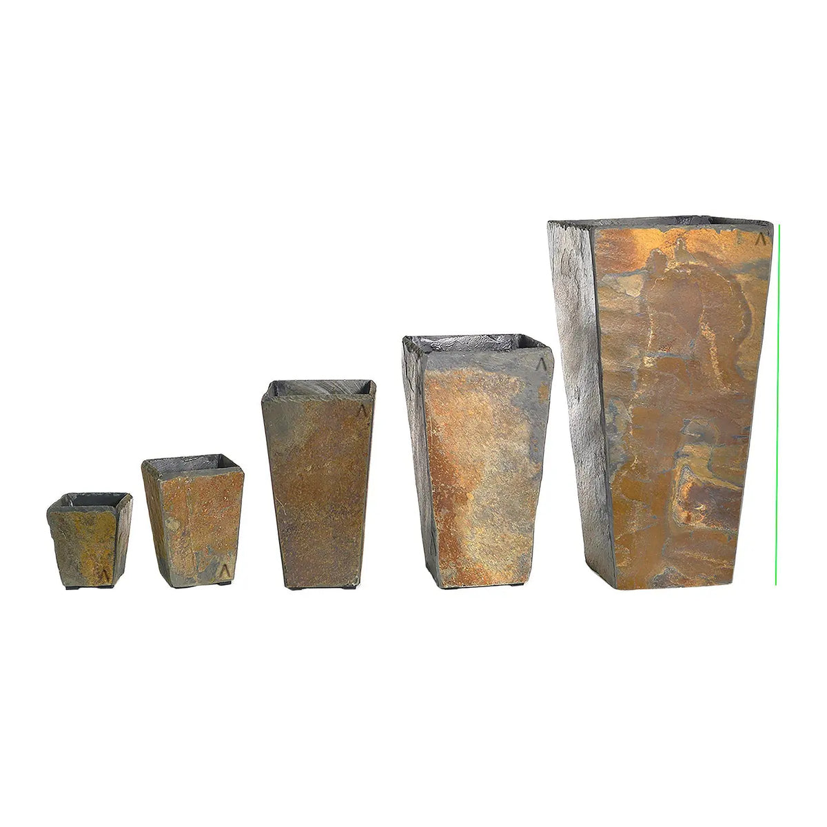 Konischer Übertopf 17 cm Schiefer STILO 21 Rusty - CLIMAQUA