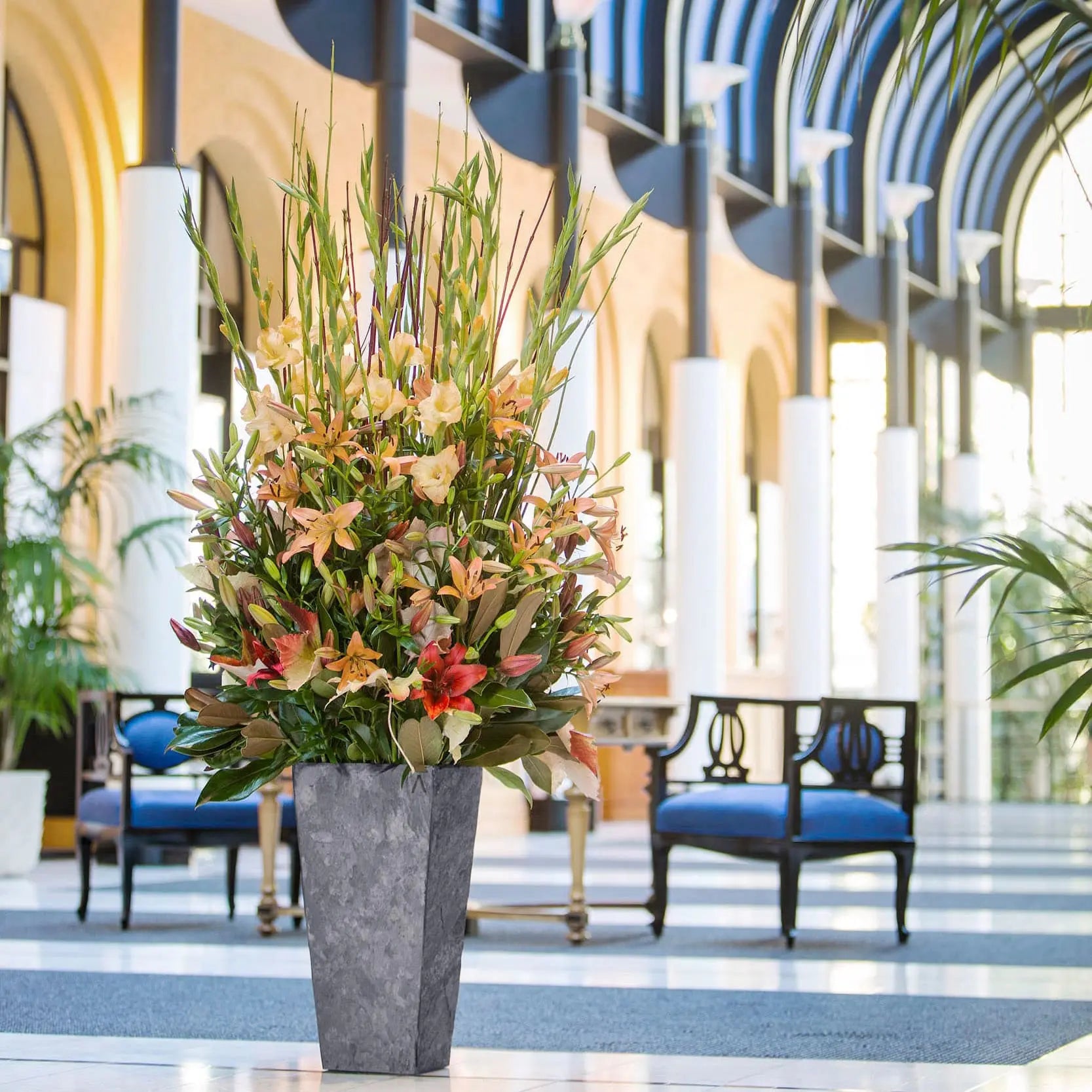 Konischer Übertopf 31 cm Schiefer STILO 31 Anthracite - CLIMAQUA