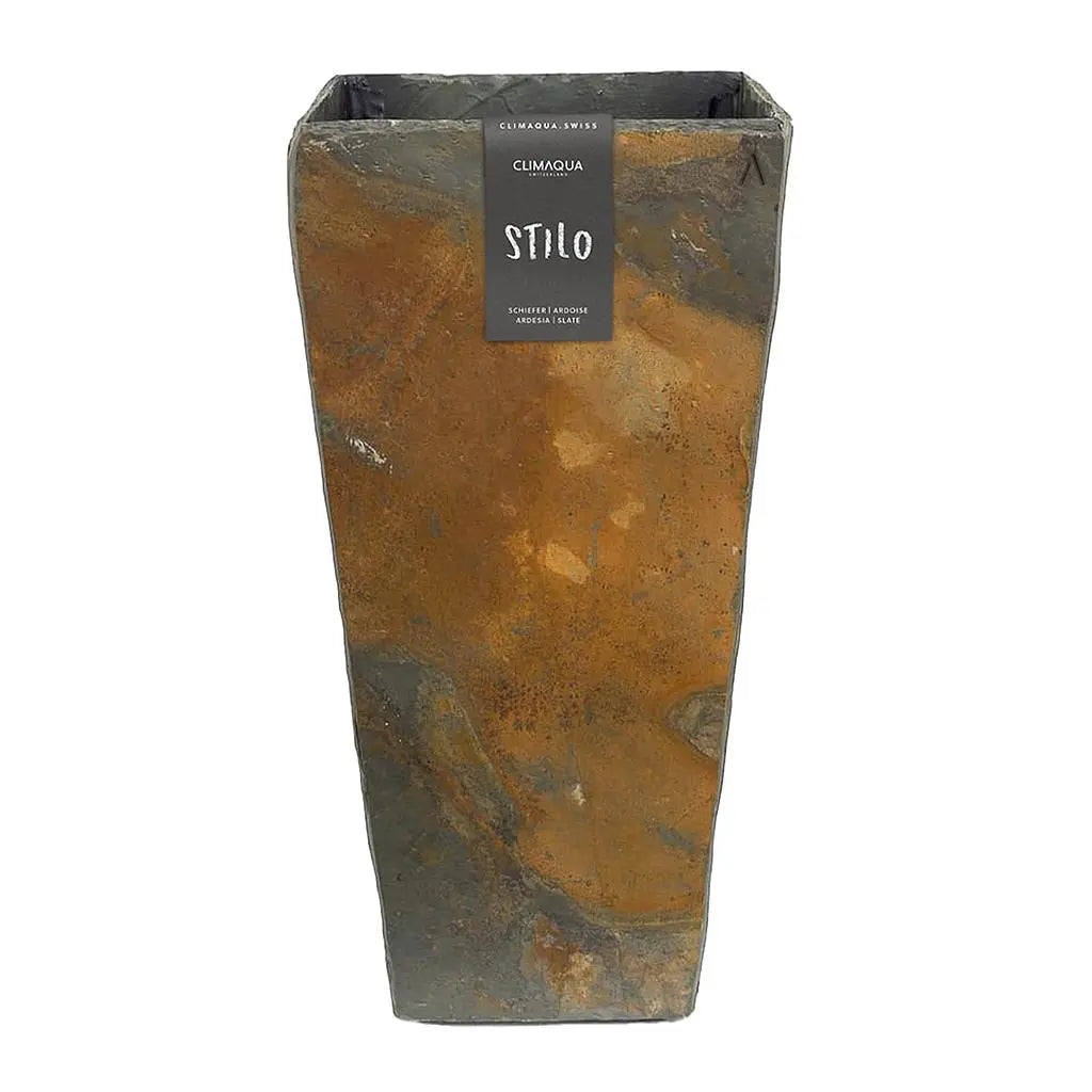 Konischer Übertopf 31 cm Schiefer STILO 31 Rusty - CLIMAQUA