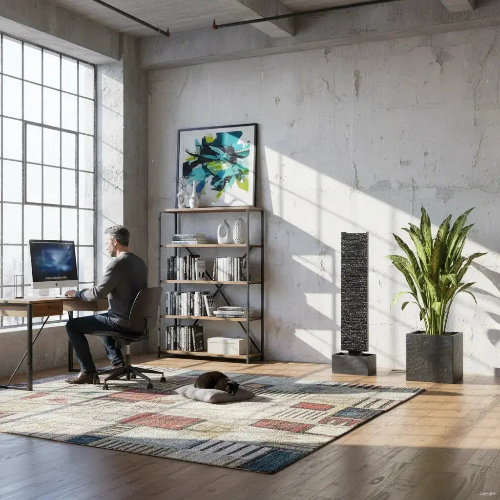 LIV L – Edle Wasserwand Schiefer Schwarz 130 cm - CLIMAQUA