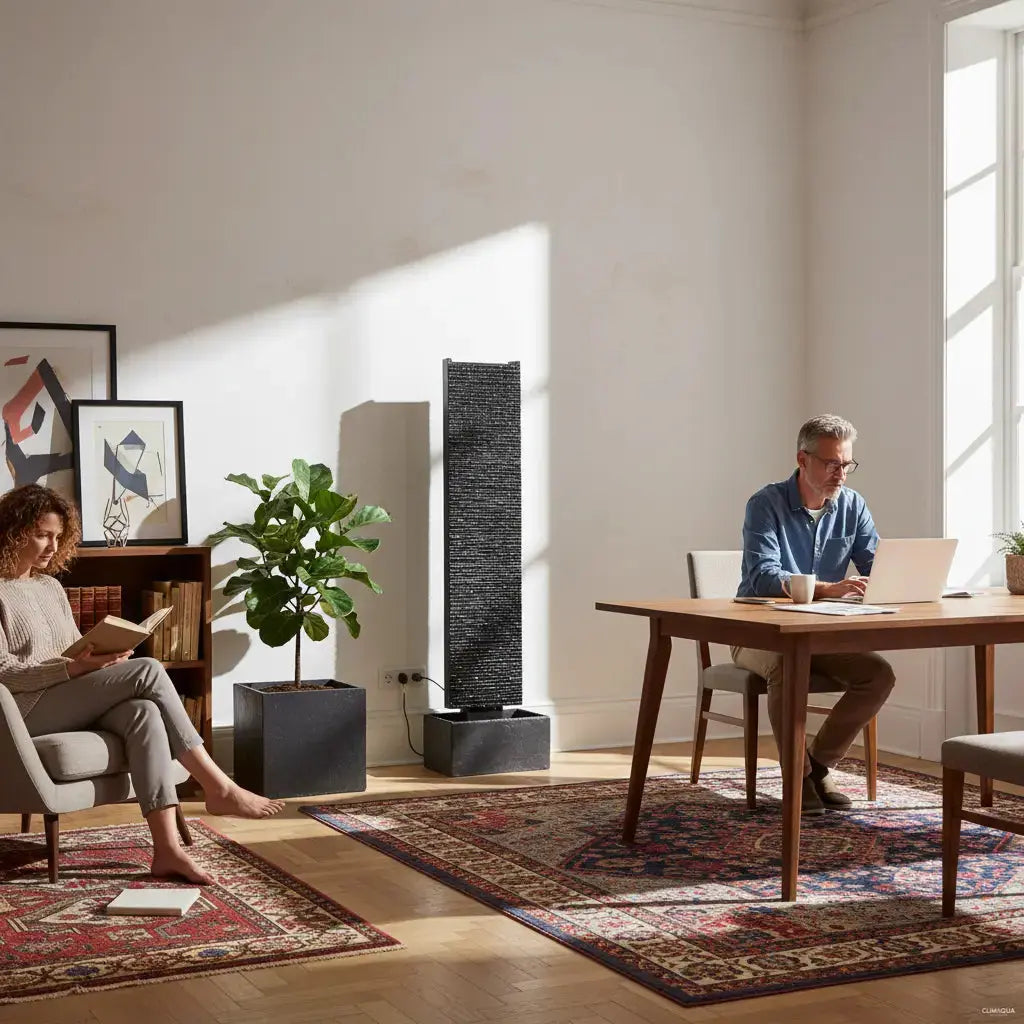 LIV L – Edle Wasserwand Schiefer Schwarz 130 cm - CLIMAQUA