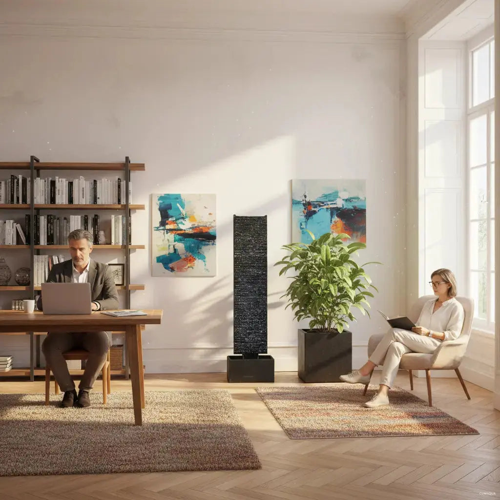 LIV L – Edle Wasserwand Schiefer Schwarz 130 cm - CLIMAQUA