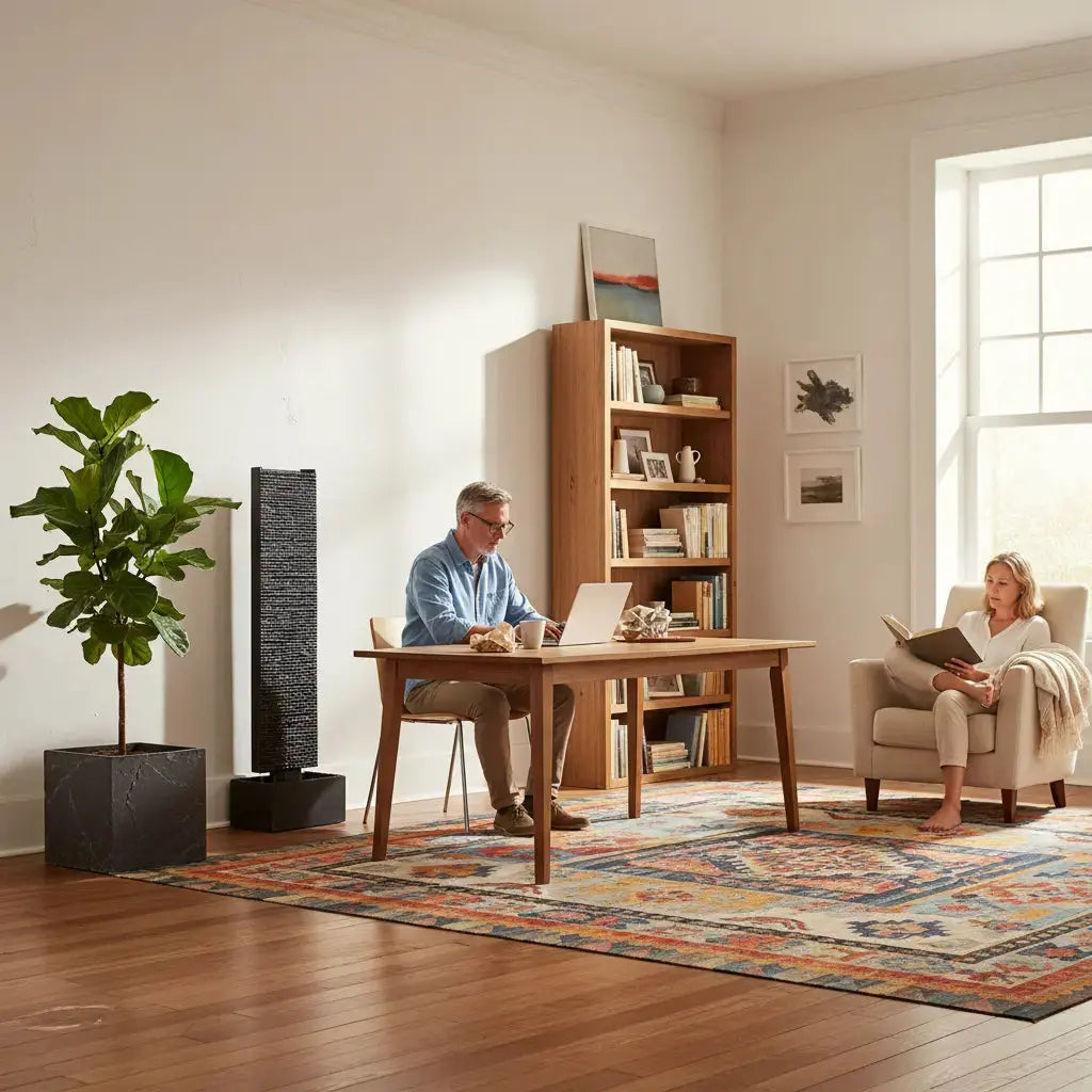 LIV L – Edle Wasserwand Schiefer Schwarz 130 cm - CLIMAQUA