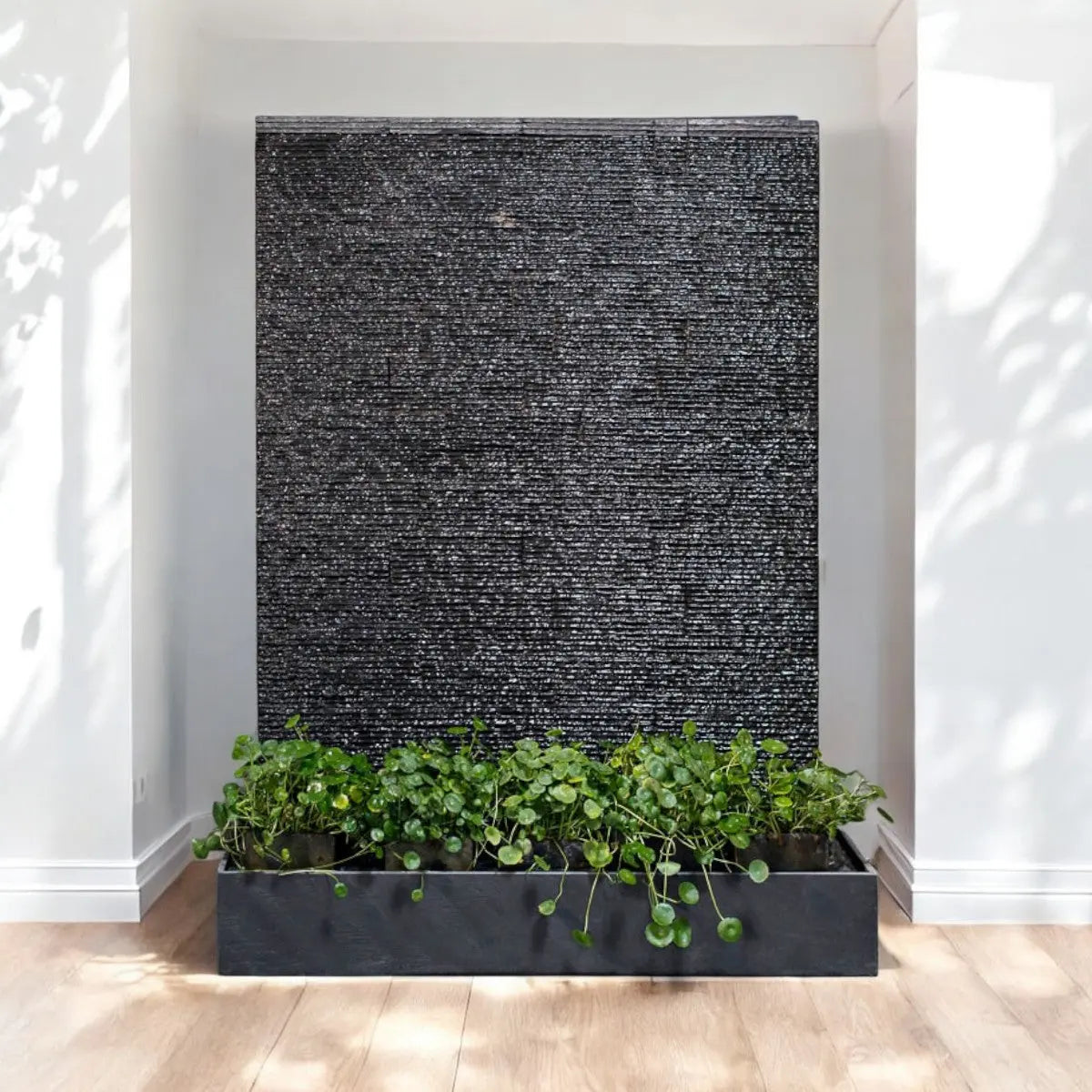 LIV WALL– Luxuriöse Wasserwand Schiefer Schwarz 160 cm - CLIMAQUA