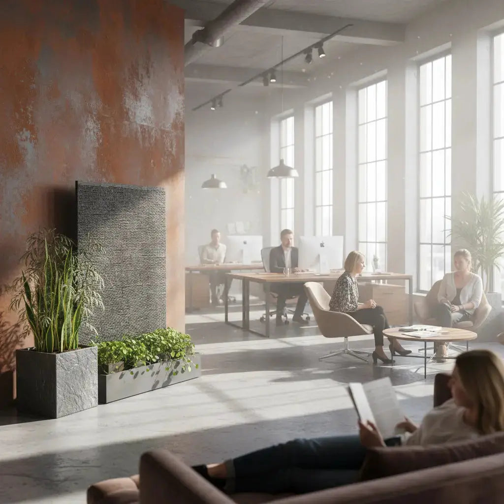 LIV WALL– Luxuriöse Wasserwand Schiefer Schwarz 160 cm - CLIMAQUA
