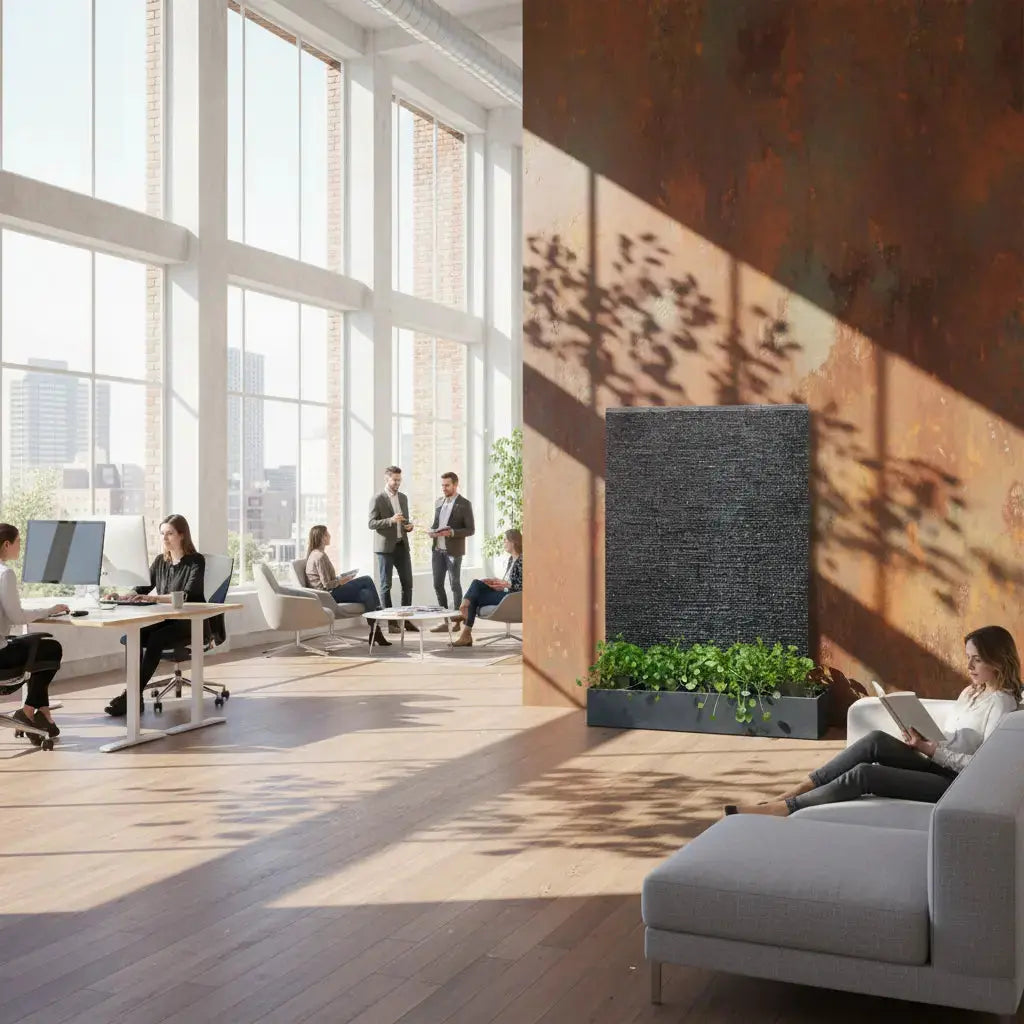 LIV WALL– Luxuriöse Wasserwand Schiefer Schwarz 160 cm - CLIMAQUA