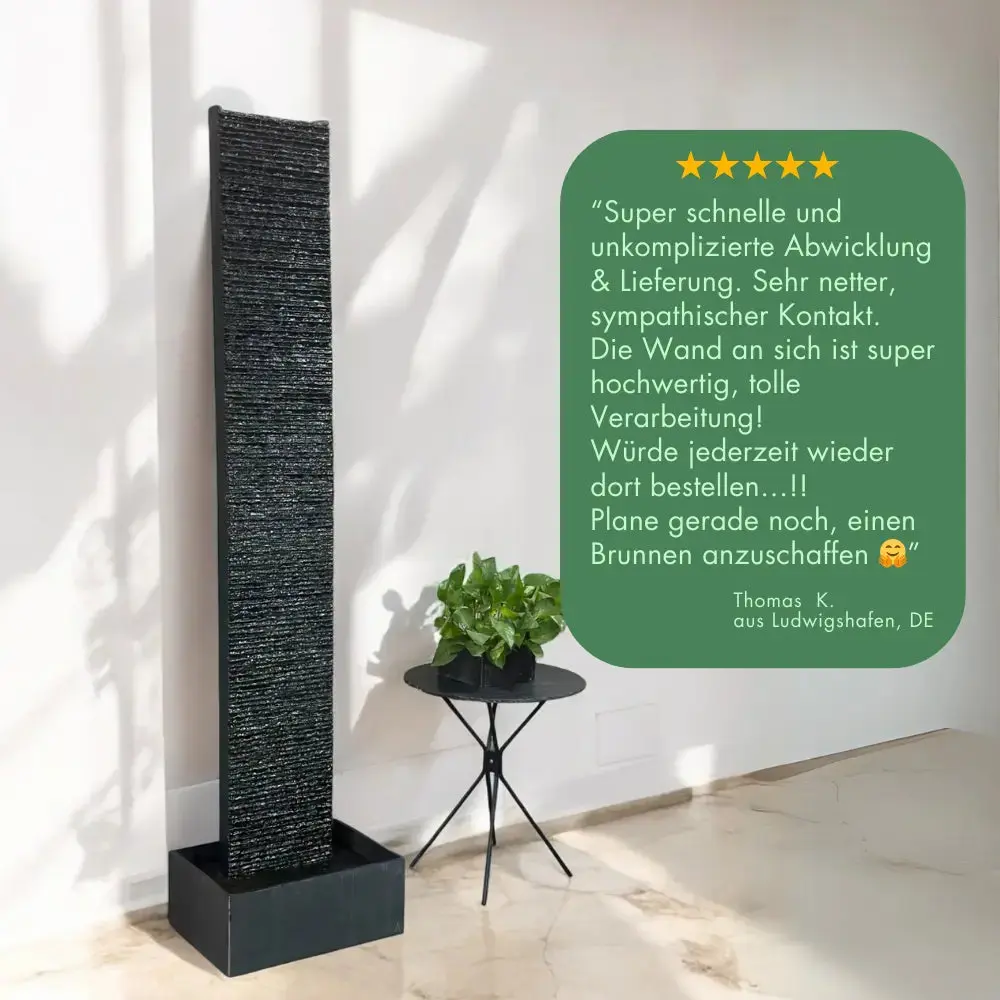 LIV XL – Hohe Wasserwand Schiefer 2m Anthrazit - CLIMAQUA