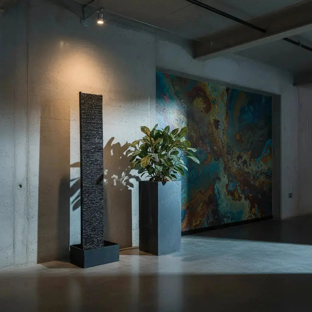 LIV XL – Hohe Wasserwand Schiefer 2m Anthrazit - CLIMAQUA