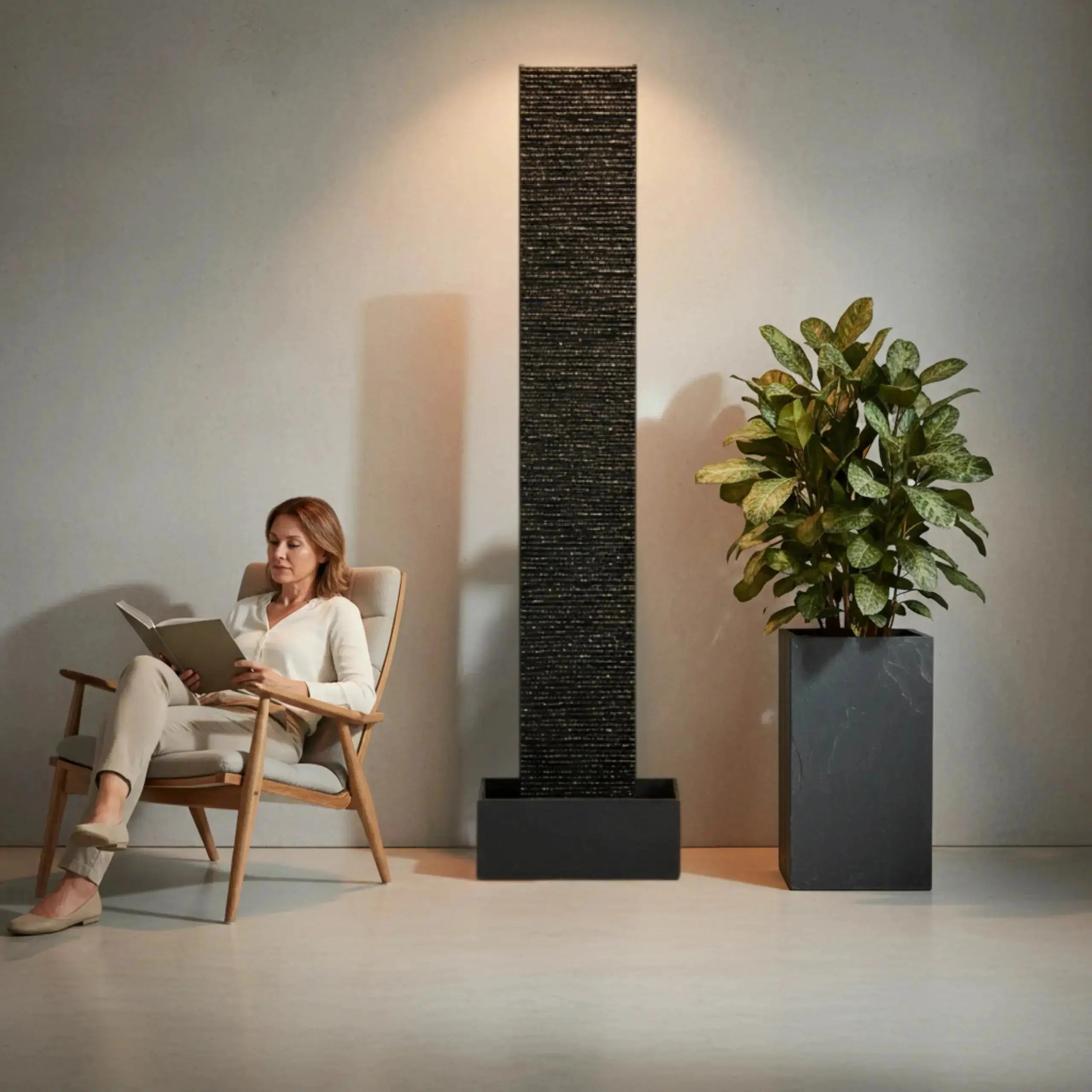 LIV XL – Hohe Wasserwand Schiefer 2m Anthrazit - CLIMAQUA