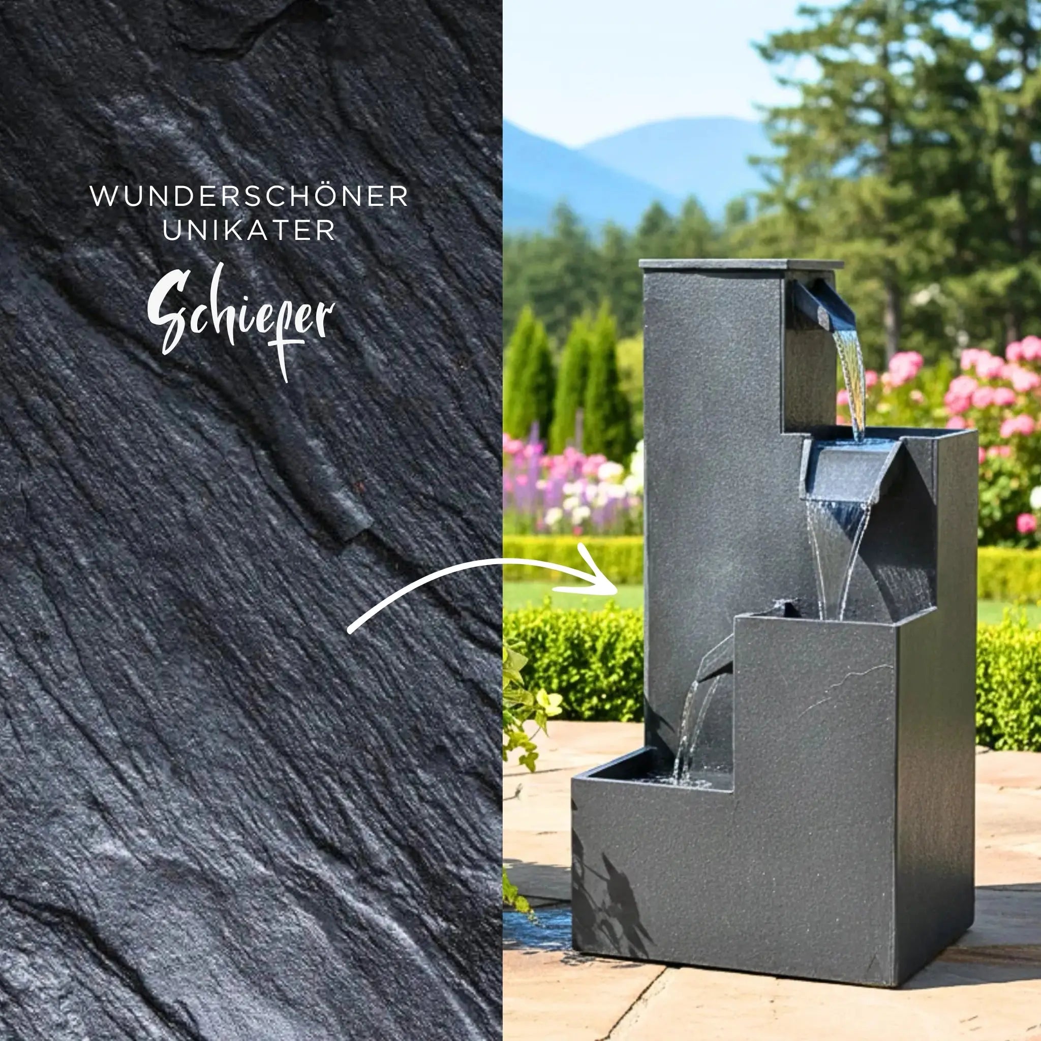 Gartenbrunnen KUBO PREMIUM LIVING Set - CLIMAQUA