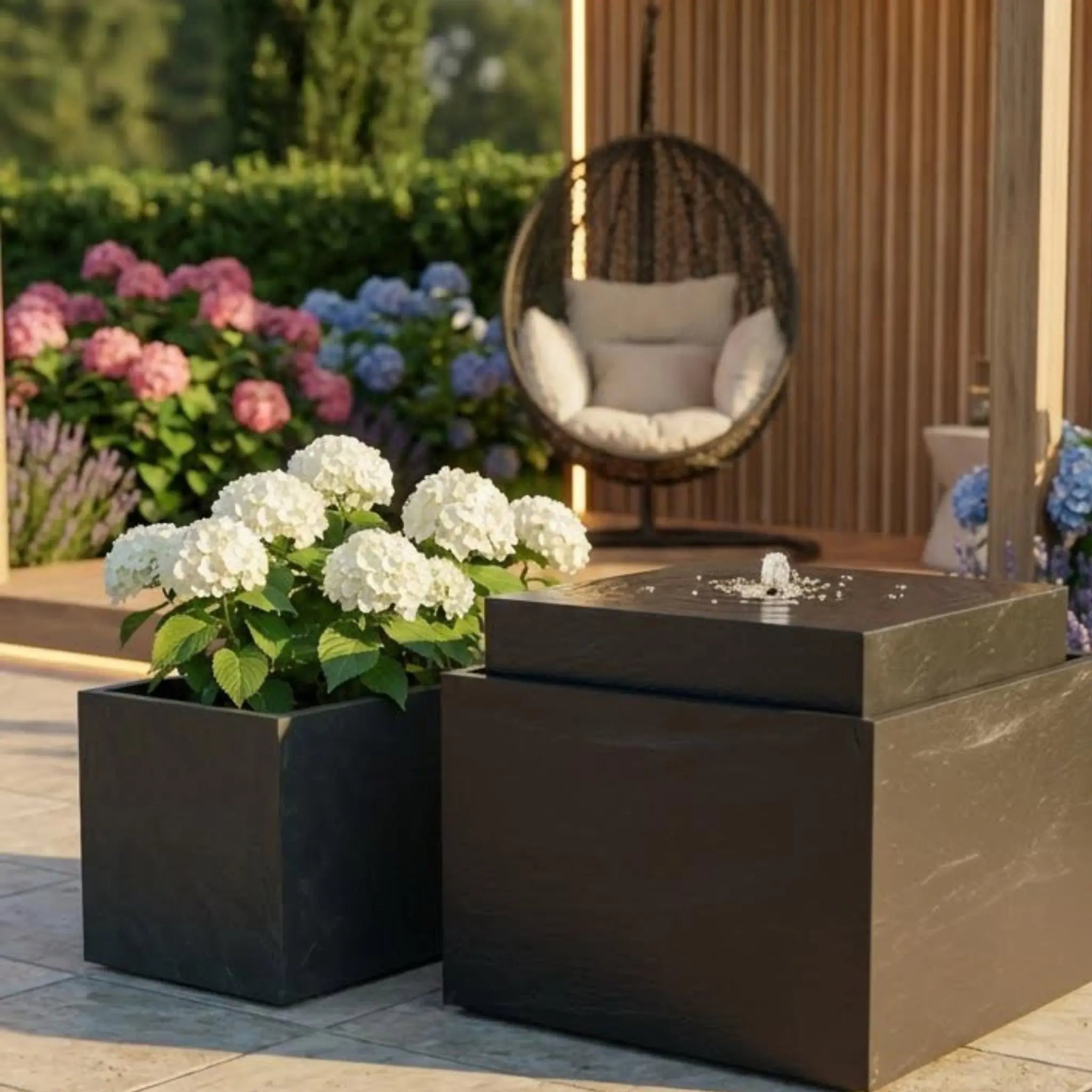Gartenbrunnen VIDA 60 Anthrazit DREAM LIVING Set - CLIMAQUA