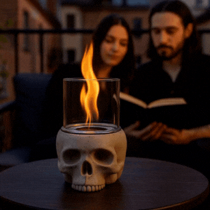 OSKAR – Deko Tischkamin Totenkopf - CLIMAQUA