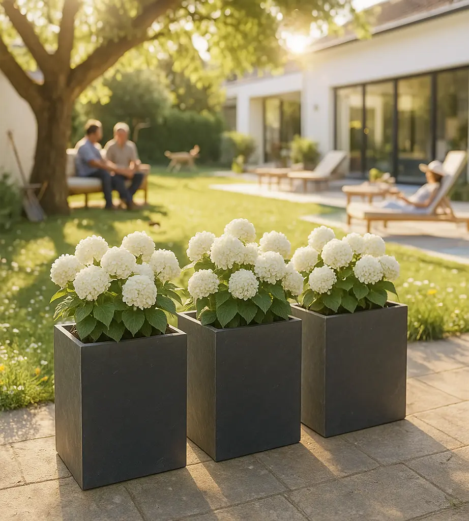 PYLO 60 Anthrazit – Pflanzsäule Outdoor 60x40x40 cm Naturschiefer Schwarz - CLIMAQUA