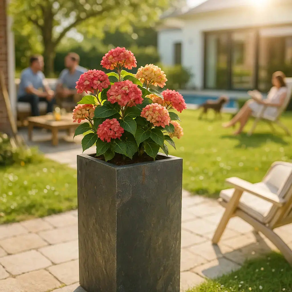 PYLO 80 Rusty – Pflanzsäule Outdoor 80x40x40 cm Naturschiefer Braun - CLIMAQUA