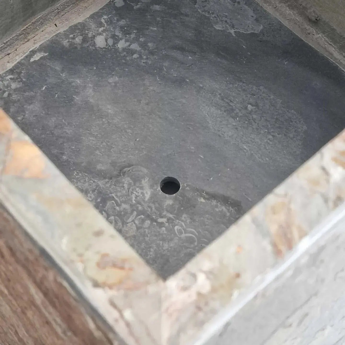 Blumentopf Eckig Outdoor 30 cm Schiefer Braun CUBI 30 Rusty - CLIMAQUA