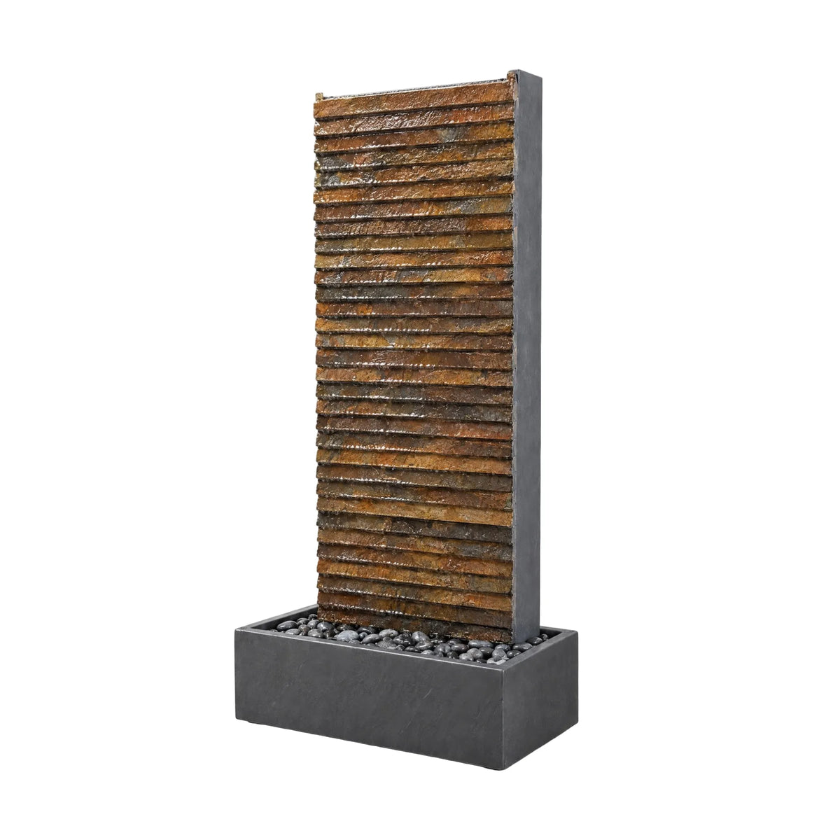 AVA GRANDE – Premium slate water wall, Rusty, indoor/outdoor, 80×38×180 cm