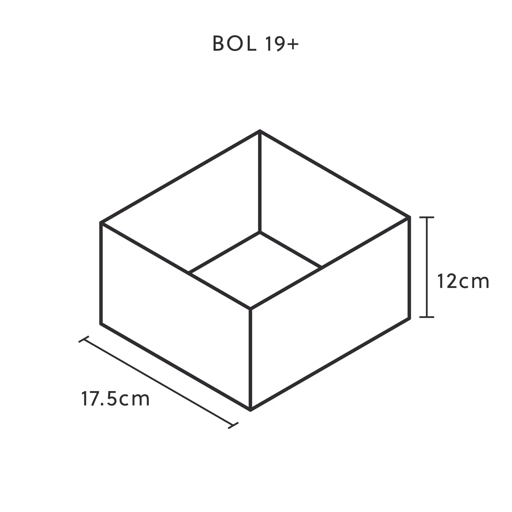 Pflanzschale Hoch 19x19x13 cm Schiefer Schwarz BOL 19+ Anthrazit - CLIMAQUA